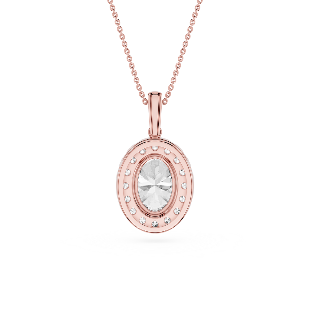 Oval Halo Lab Grown Diamond Pendant
