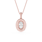 Oval Halo Lab Grown Diamond Pendant