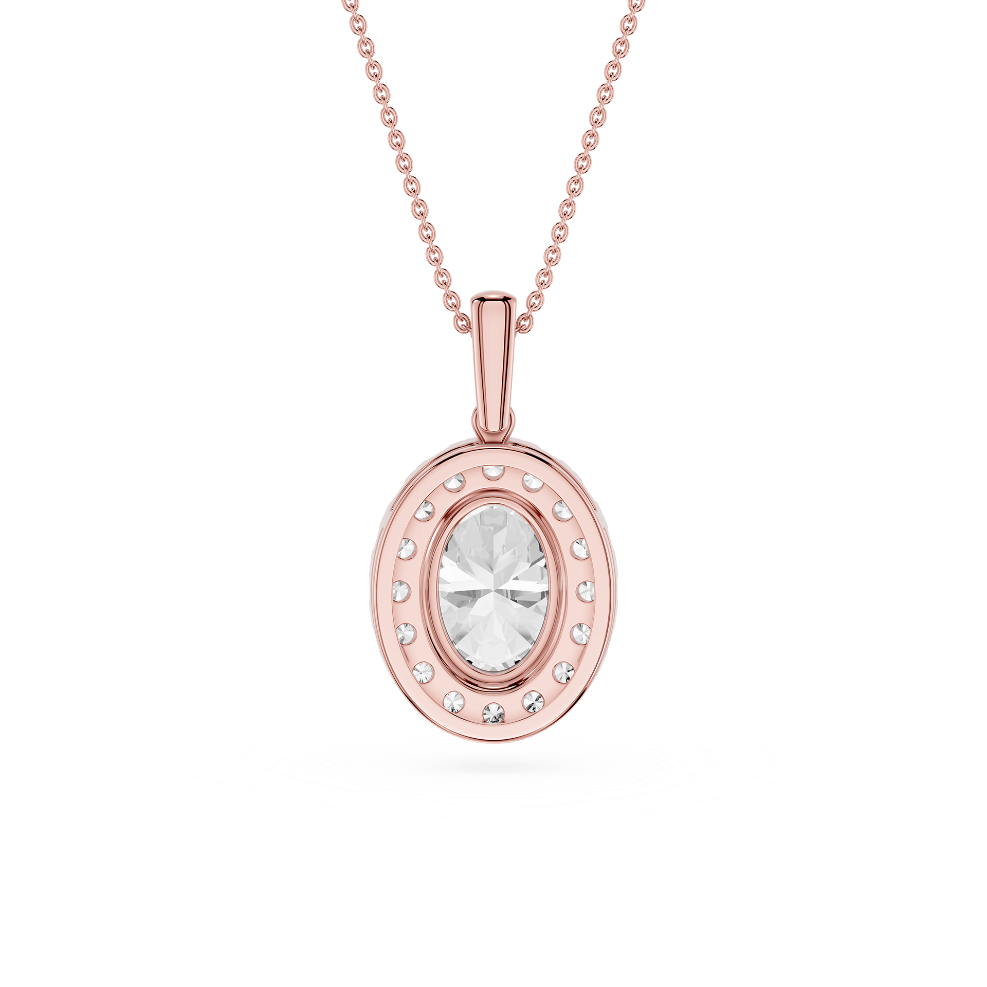Oval Halo Lab Grown Diamond Pendant