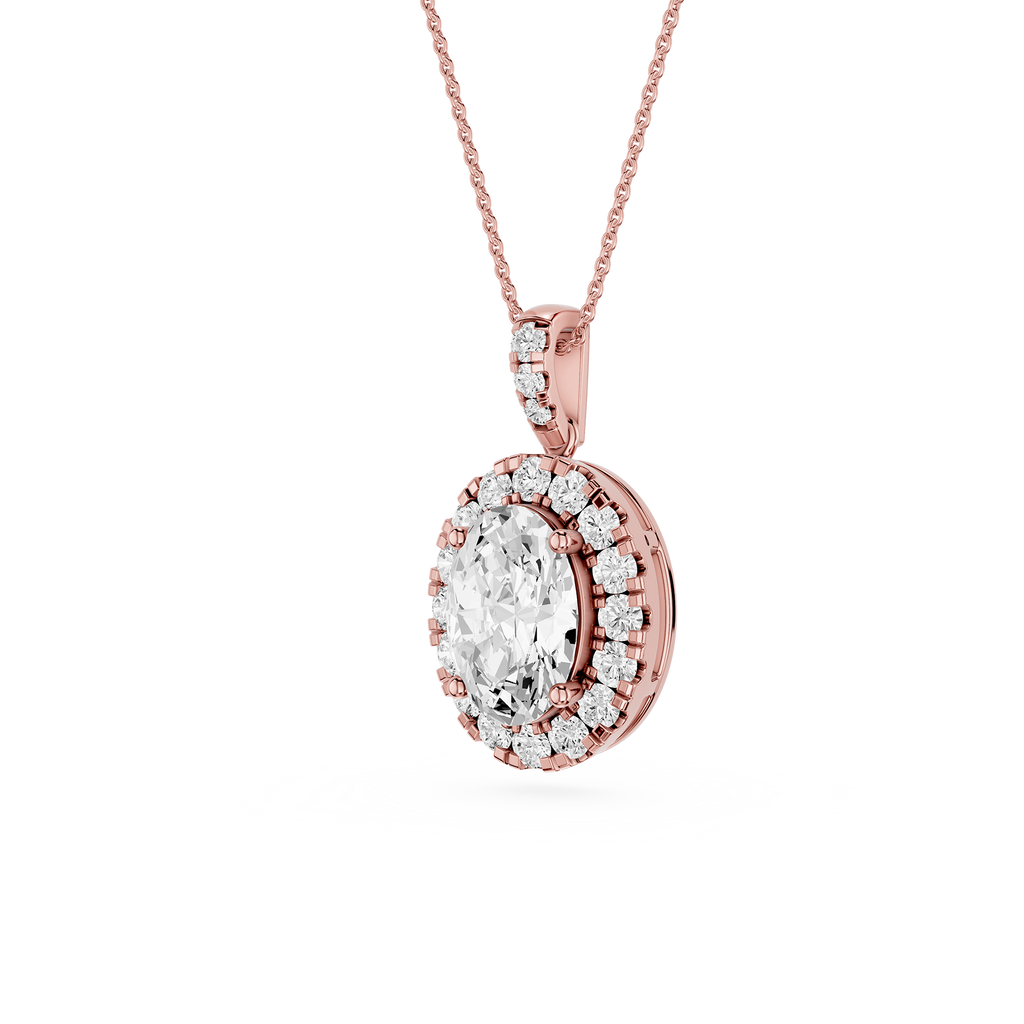 Oval Halo Lab Grown Diamond Pendant
