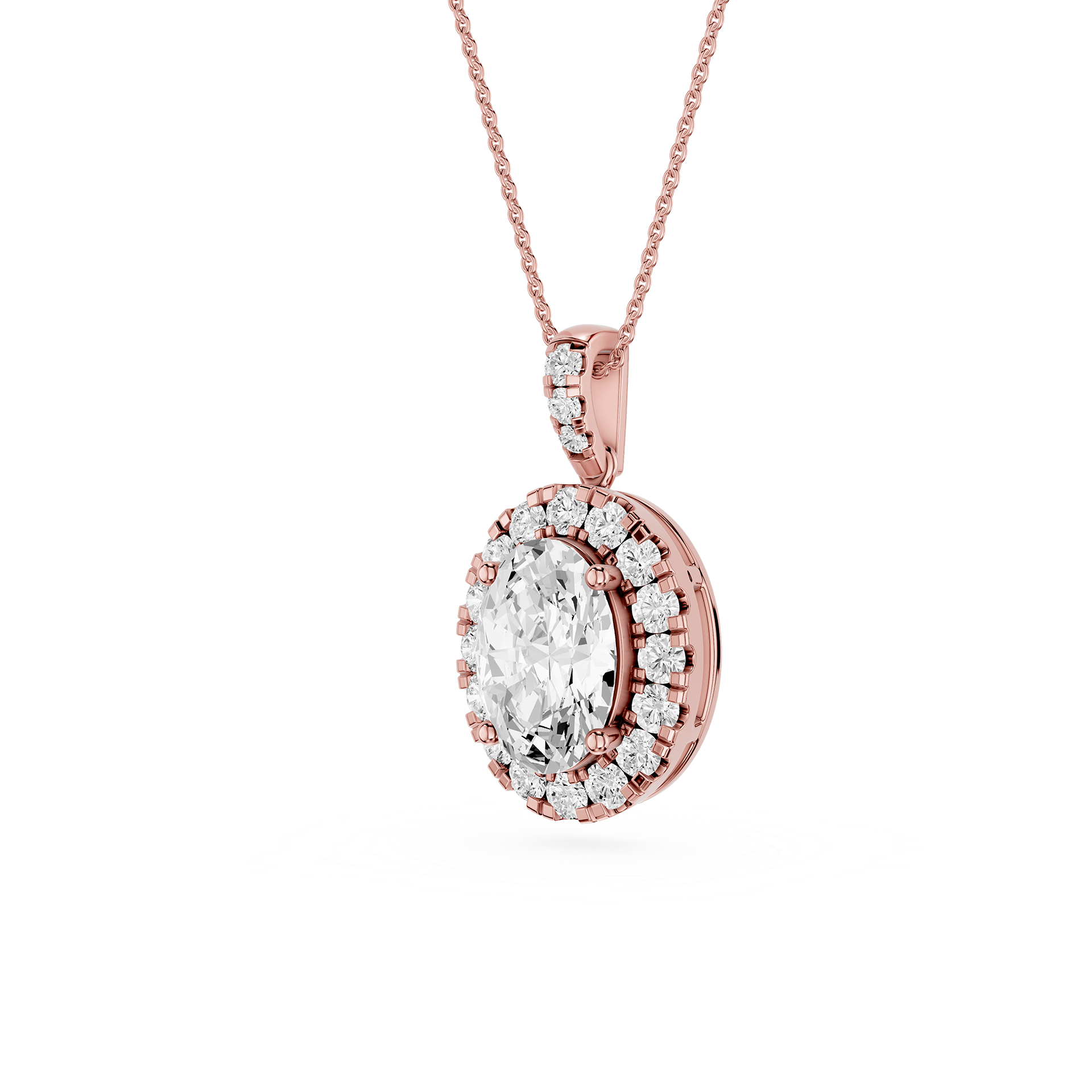 Oval Halo Lab Grown Diamond Pendant