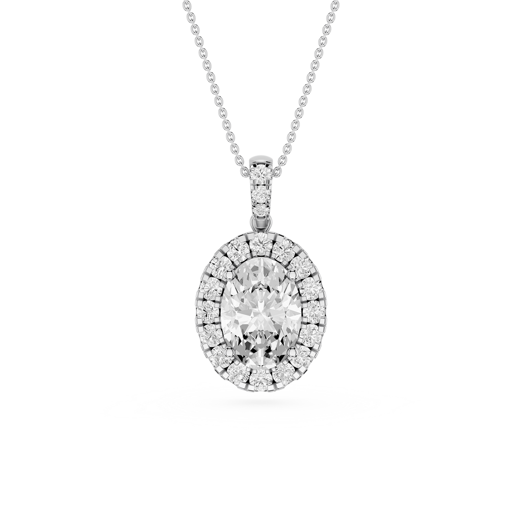 Oval Halo Lab Grown Diamond Pendant