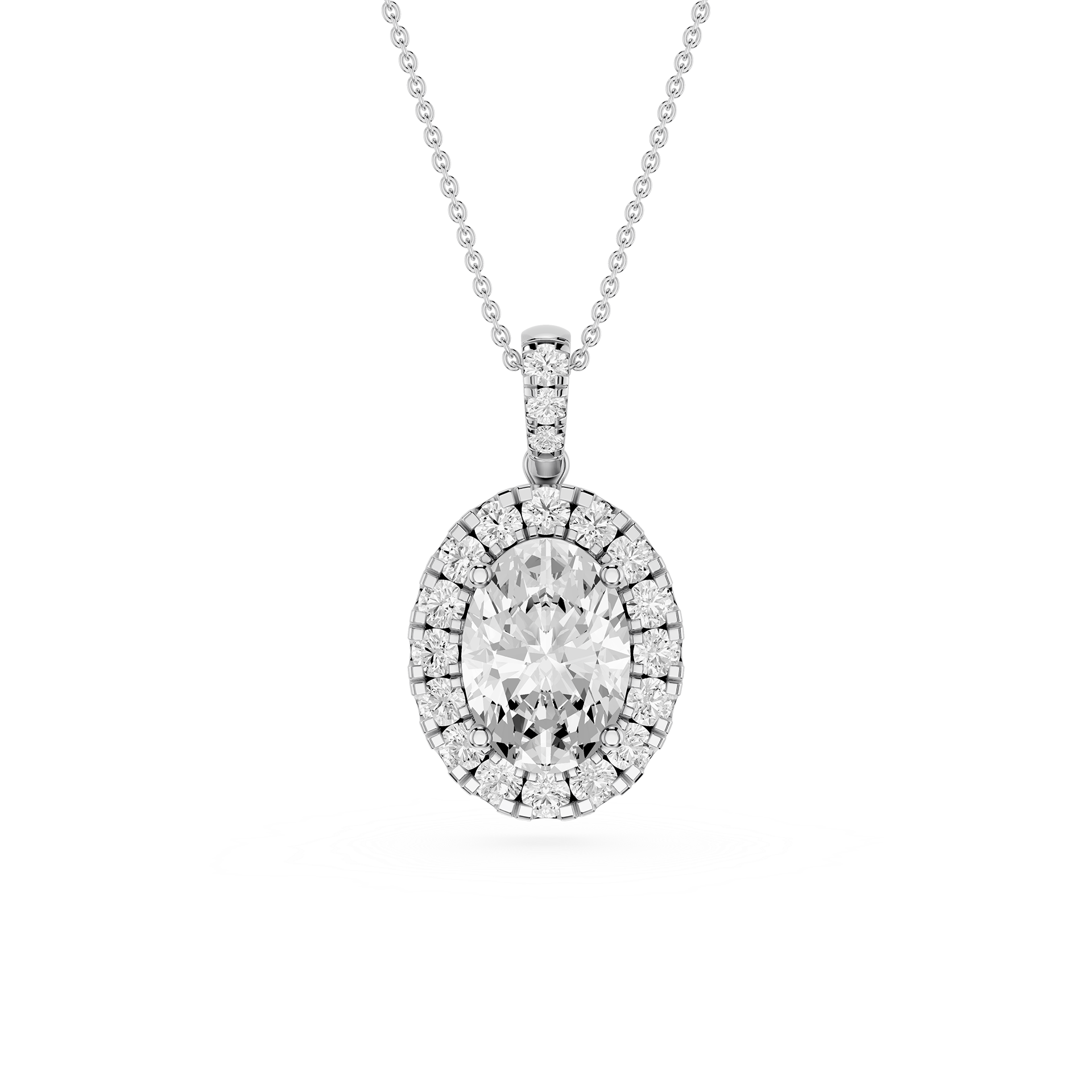 Oval Halo Lab Grown Diamond Pendant