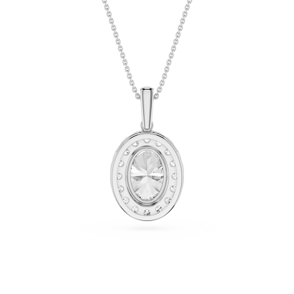 Oval Halo Lab Grown Diamond Pendant