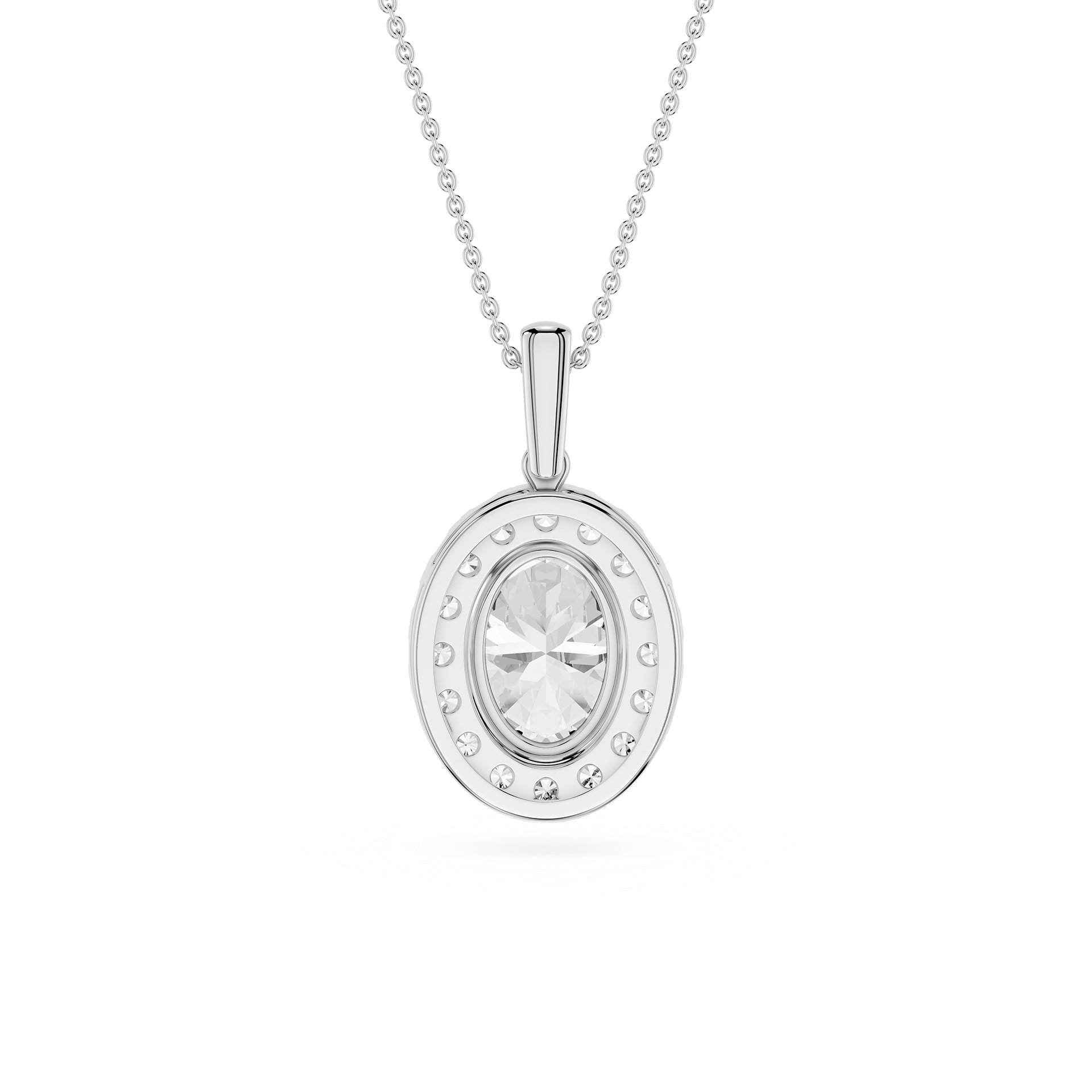 Oval Halo Lab Grown Diamond Pendant