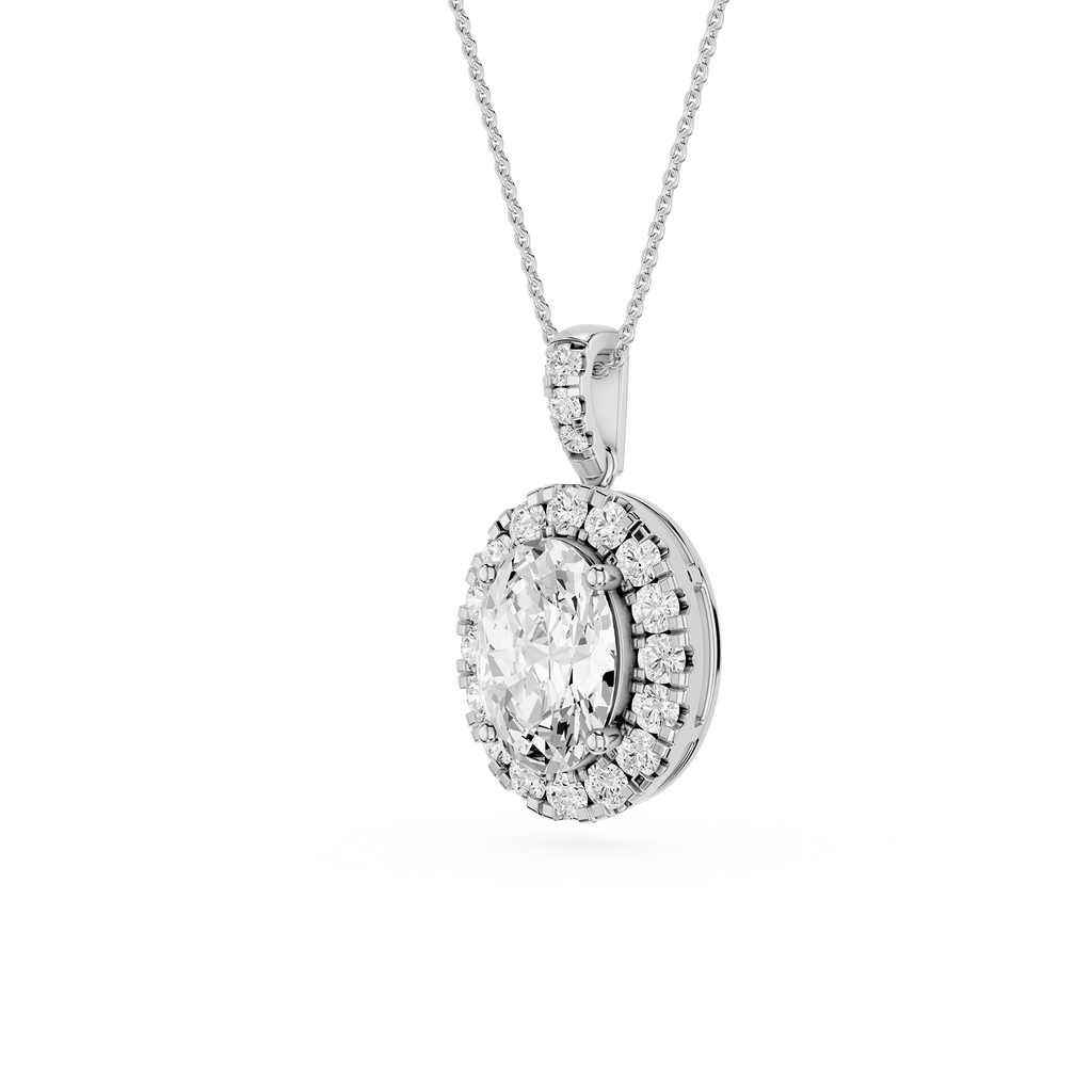 Oval Halo Lab Grown Diamond Pendant