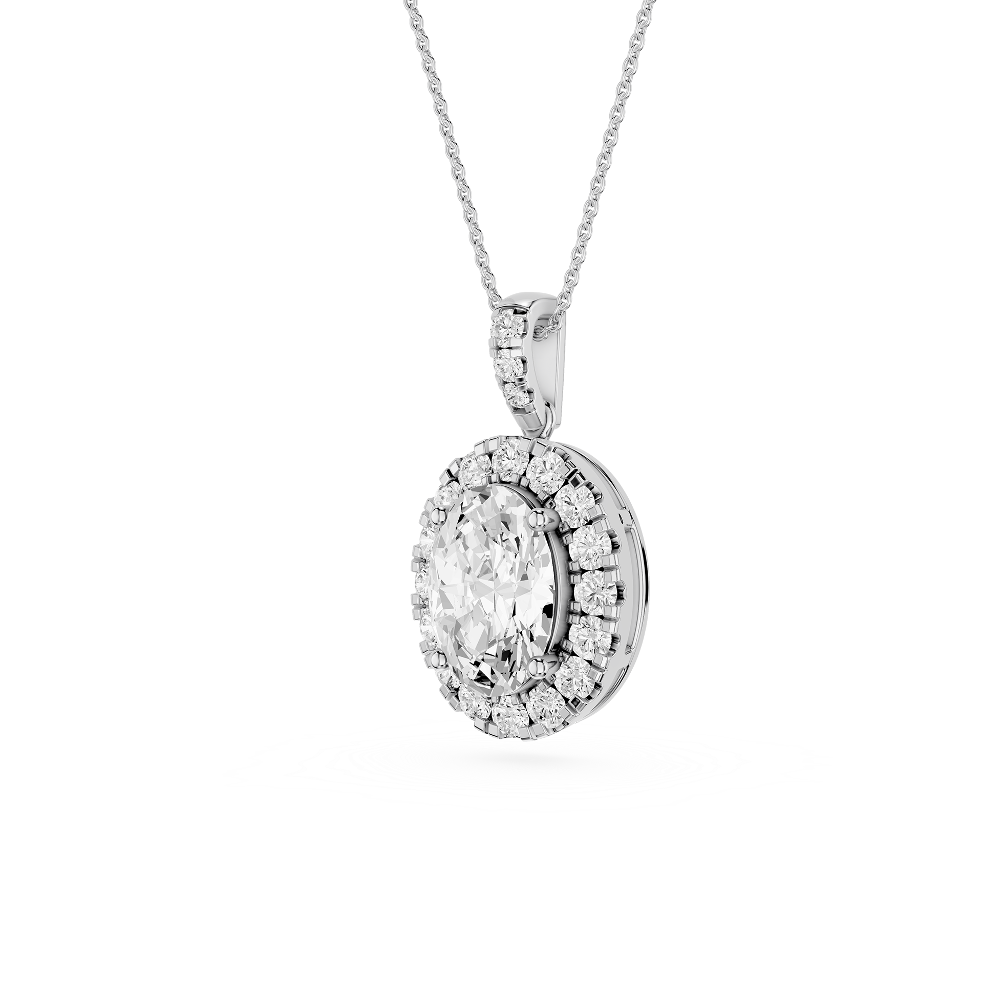 Oval Halo Lab Grown Diamond Pendant