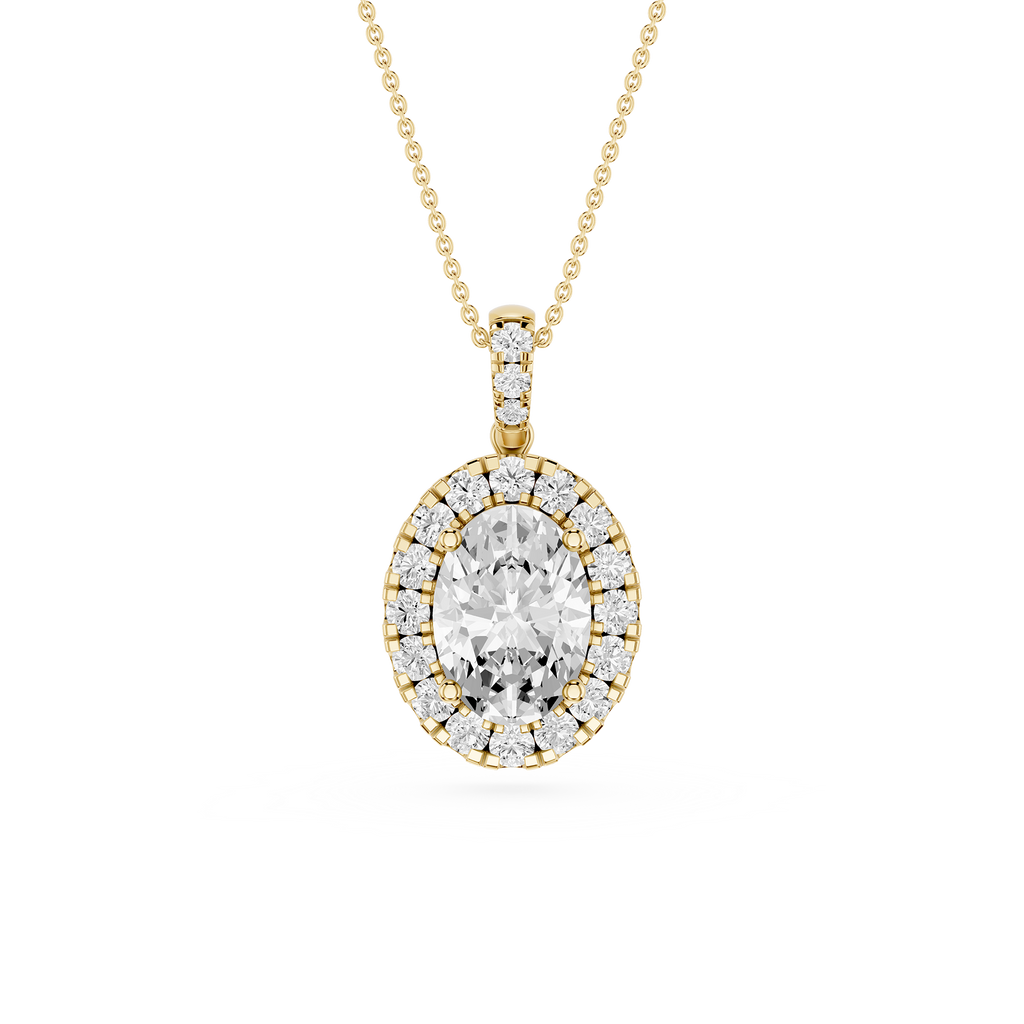 Oval Halo Lab Grown Diamond Pendant