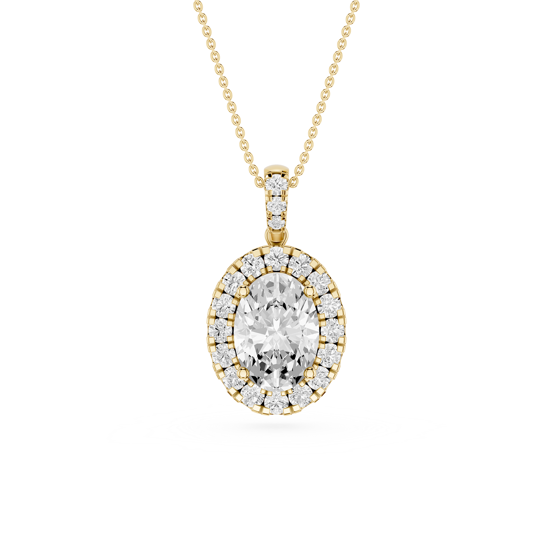 Oval Halo Lab Grown Diamond Pendant