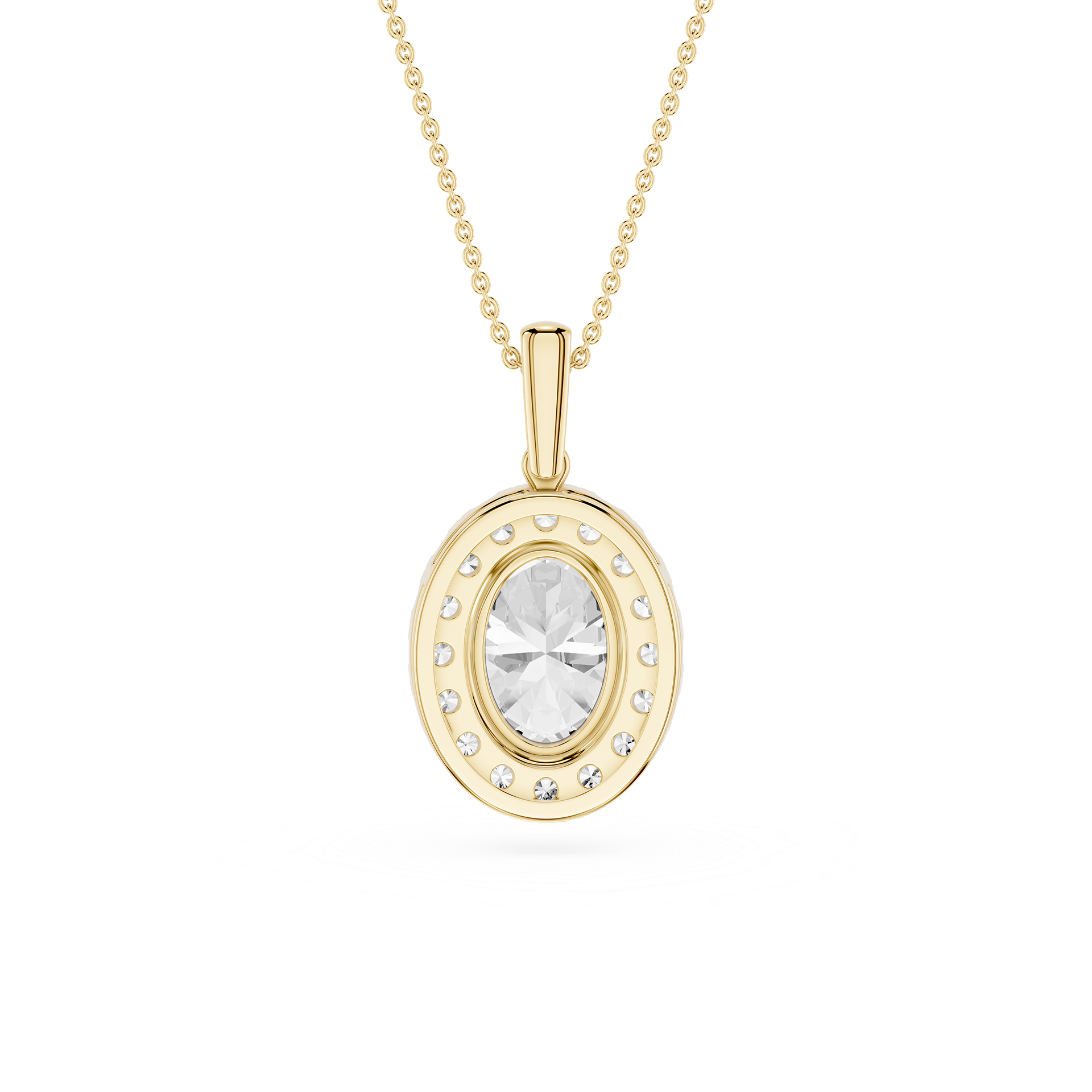 Oval Halo Lab Grown Diamond Pendant