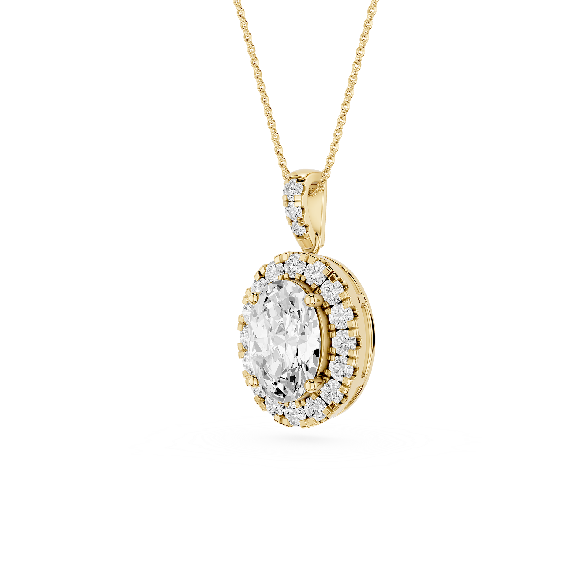 Oval Halo Lab Grown Diamond Pendant
