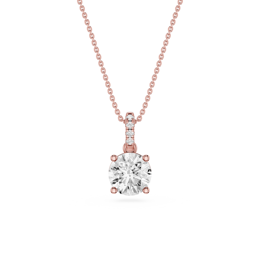 Round Solitaire Lab Grown Diamond Pendant