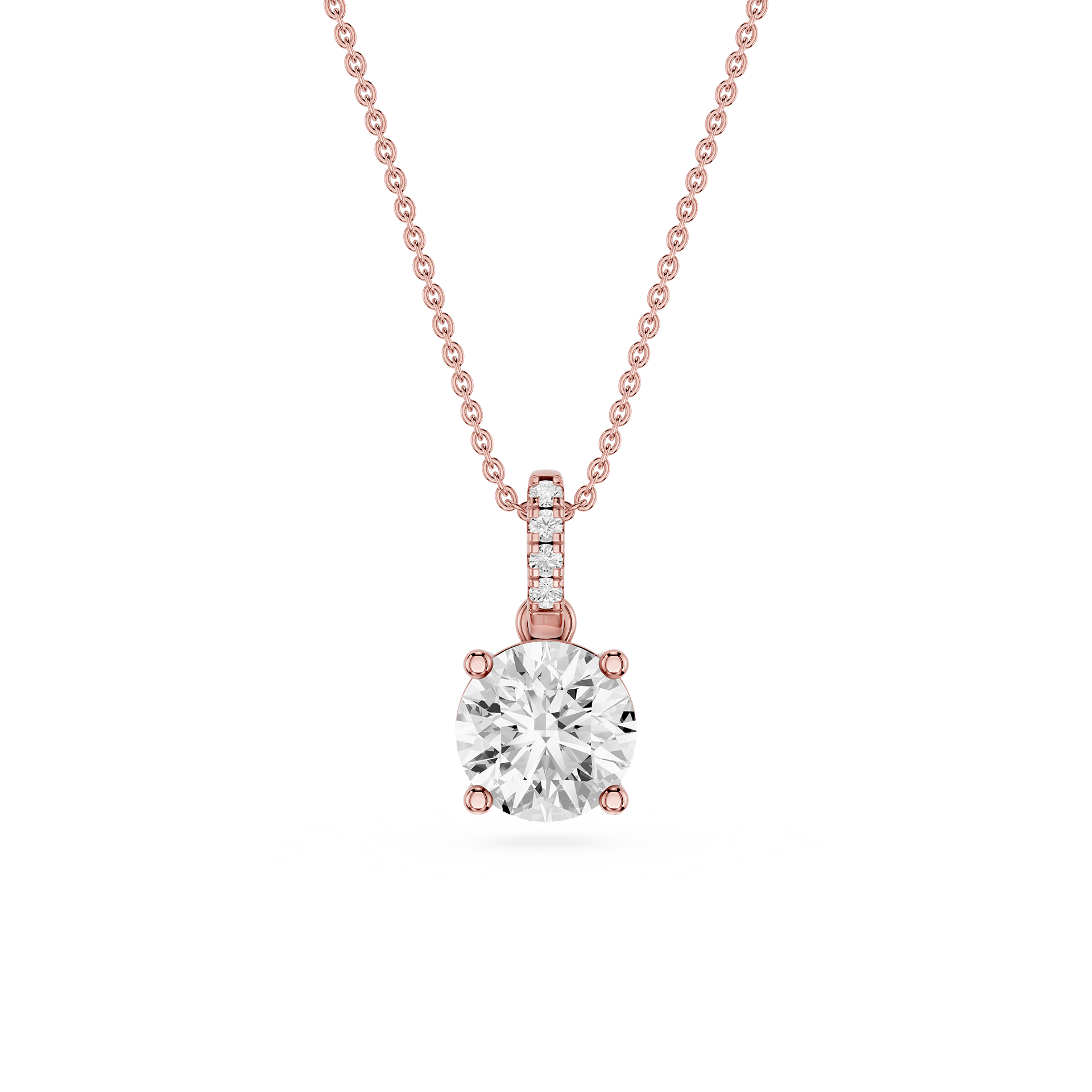 Round Solitaire Lab Grown Diamond Pendant