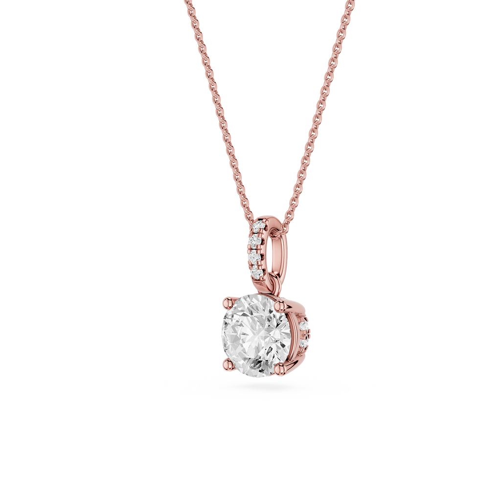 Round Solitaire Lab Grown Diamond Pendant