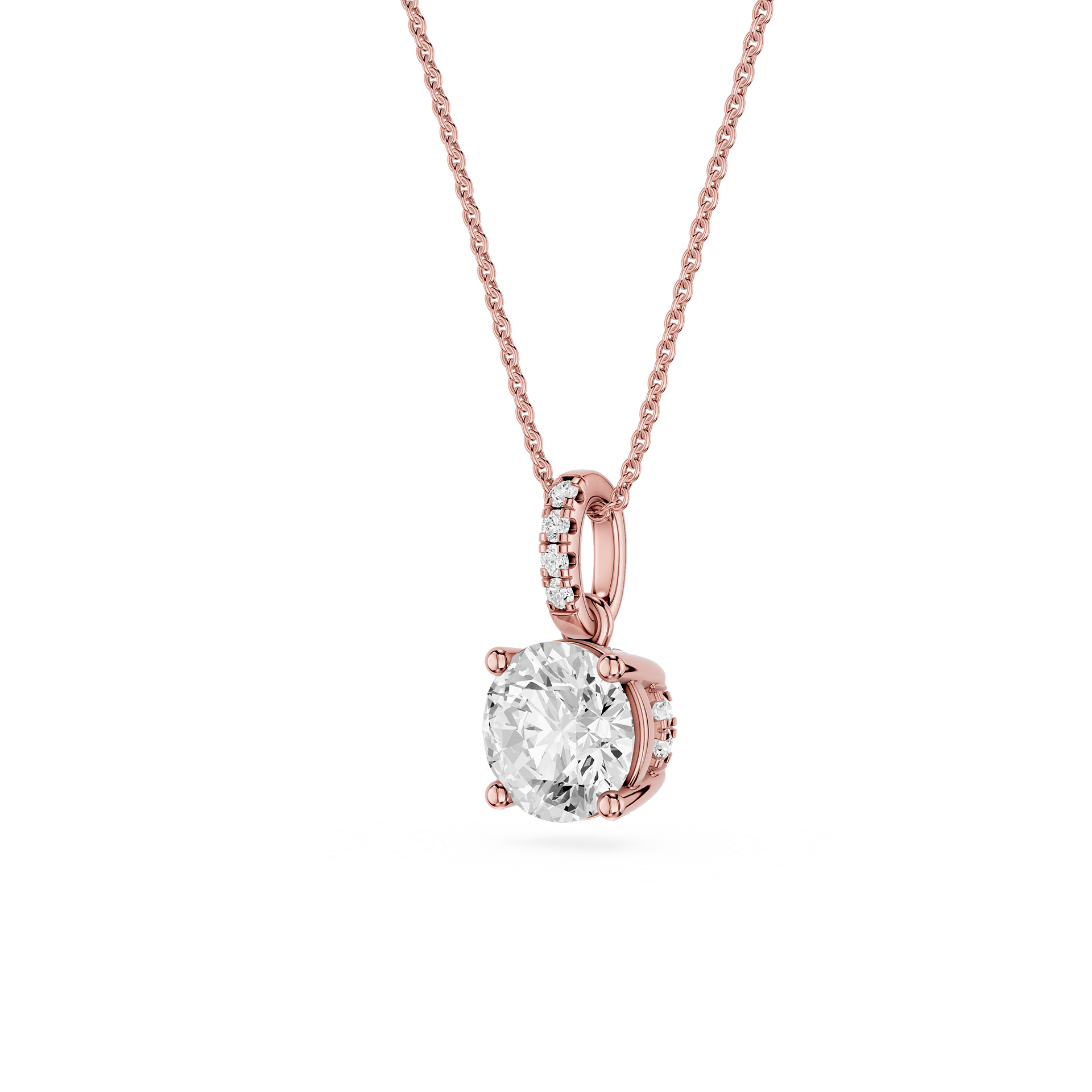 Round Solitaire Lab Grown Diamond Pendant