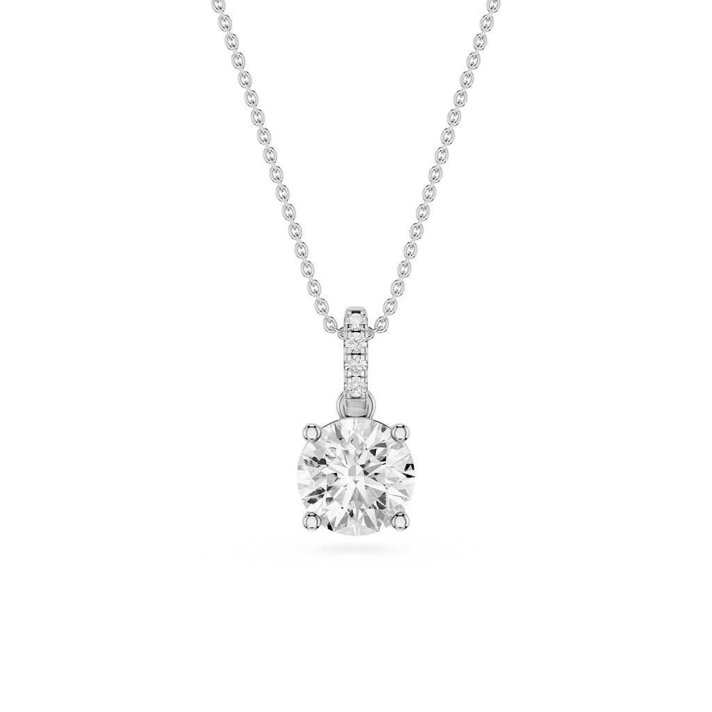 Round Solitaire Lab Grown Diamond Pendant