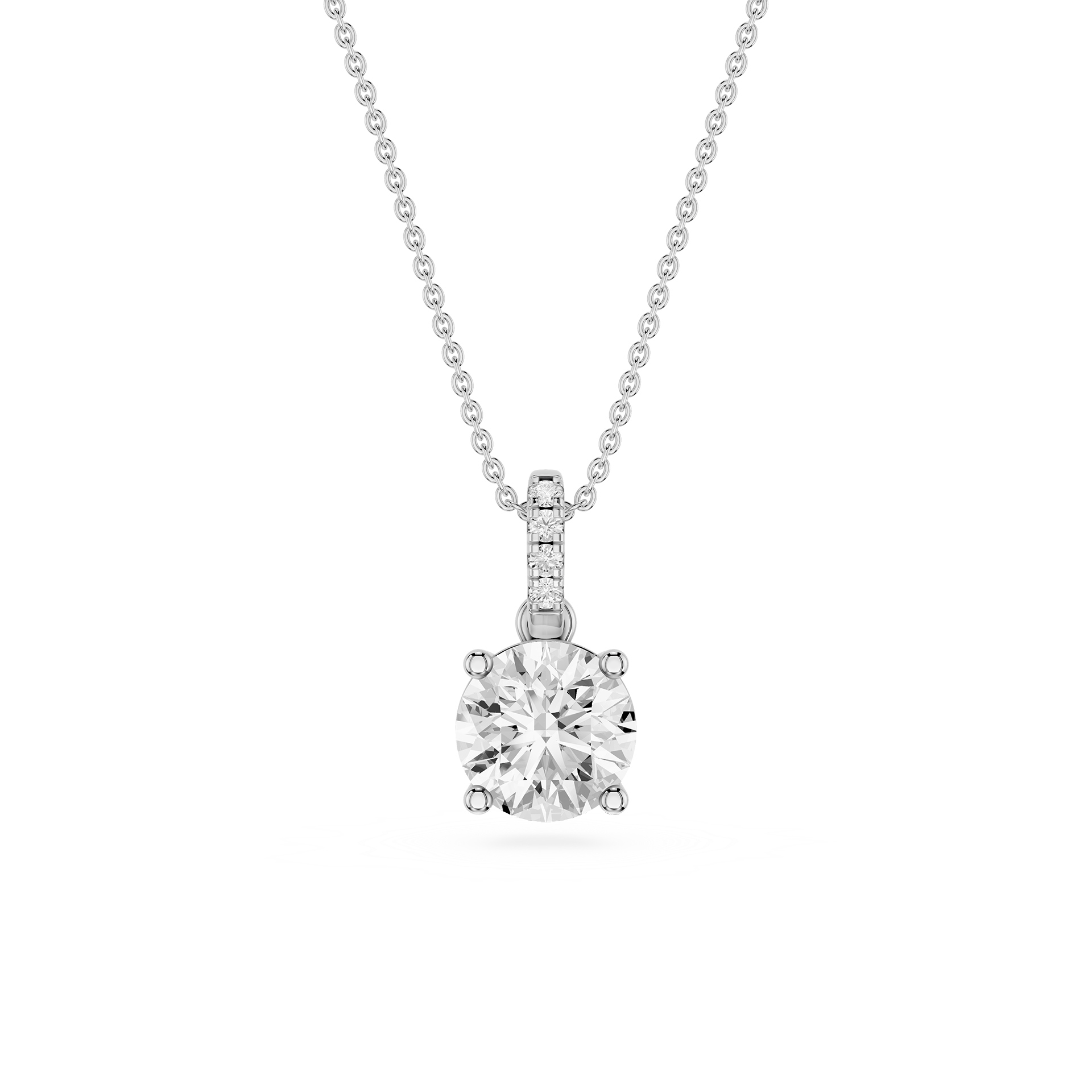 Round Solitaire Lab Grown Diamond Pendant