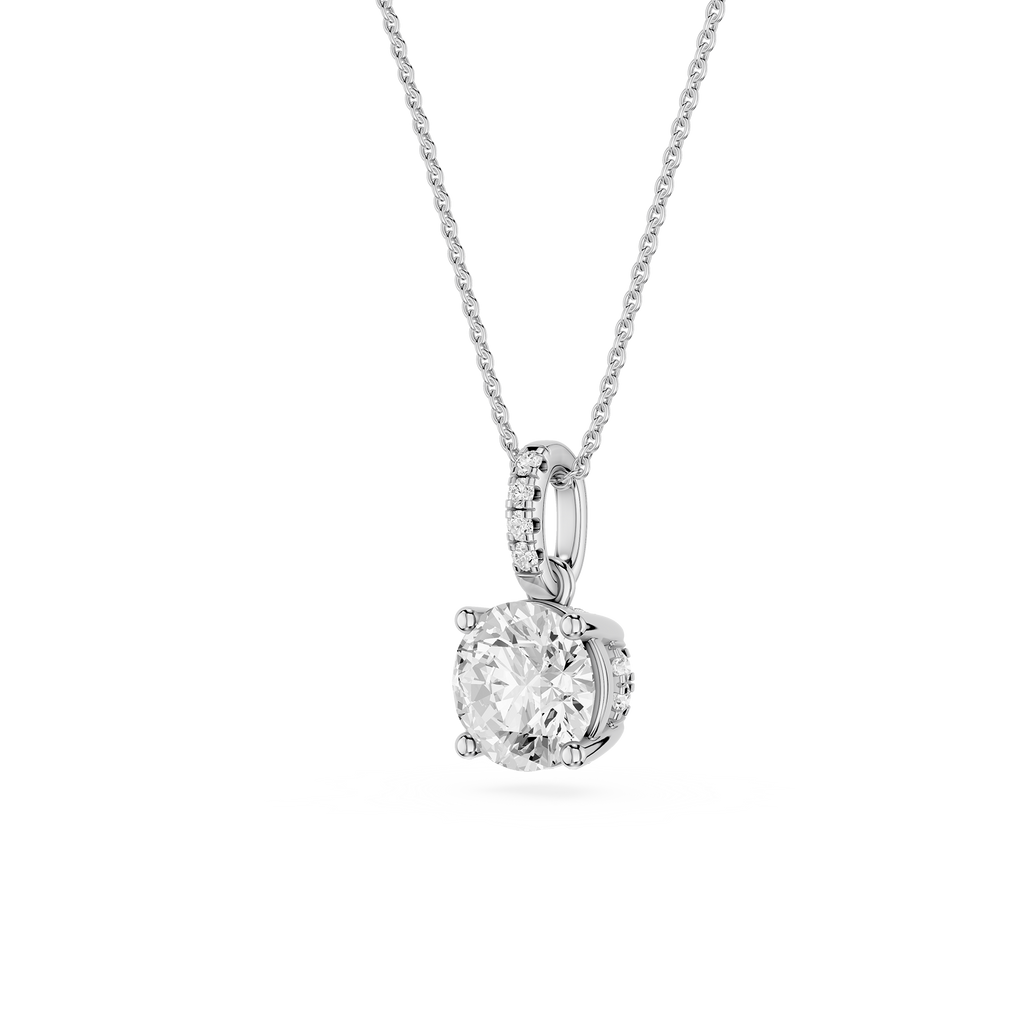 Round Solitaire Lab Grown Diamond Pendant