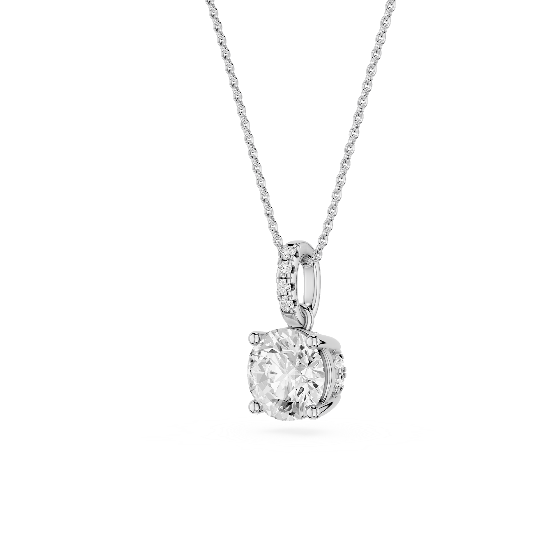 Round Solitaire Lab Grown Diamond Pendant