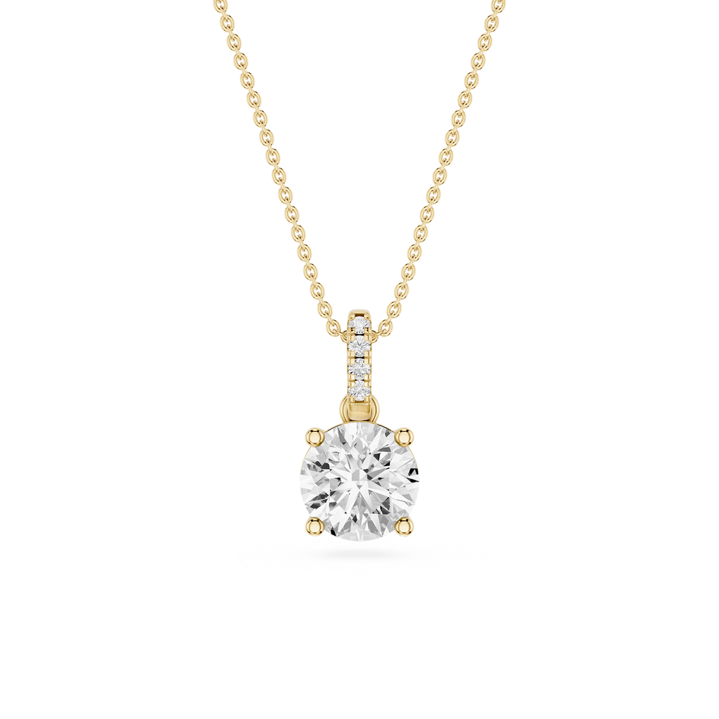 Round Solitaire Lab Grown Diamond Pendant