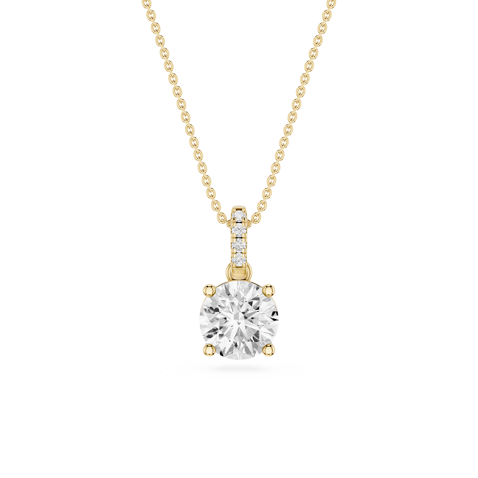 Round Solitaire Lab Grown Diamond Pendant