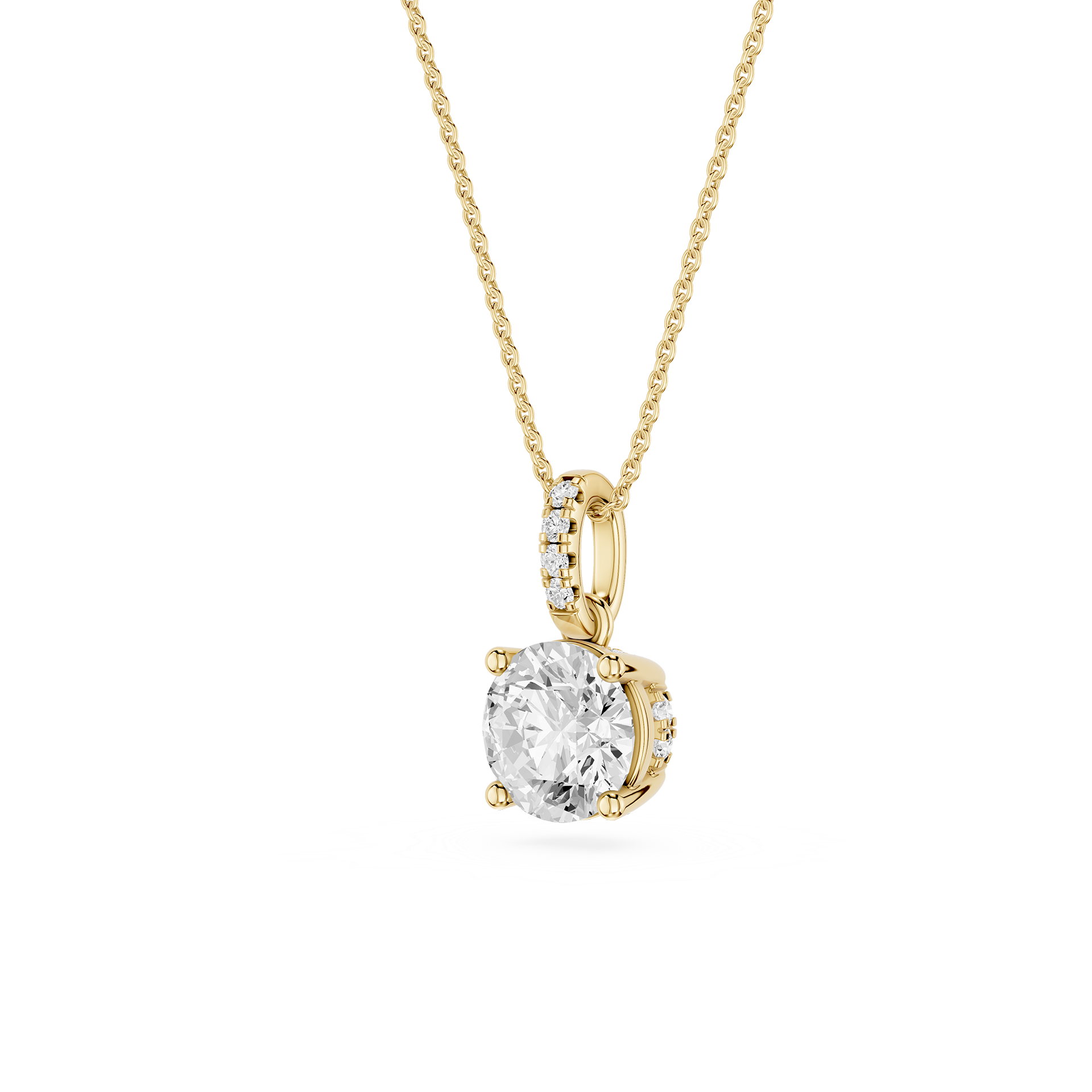 Round Solitaire Lab Grown Diamond Pendant