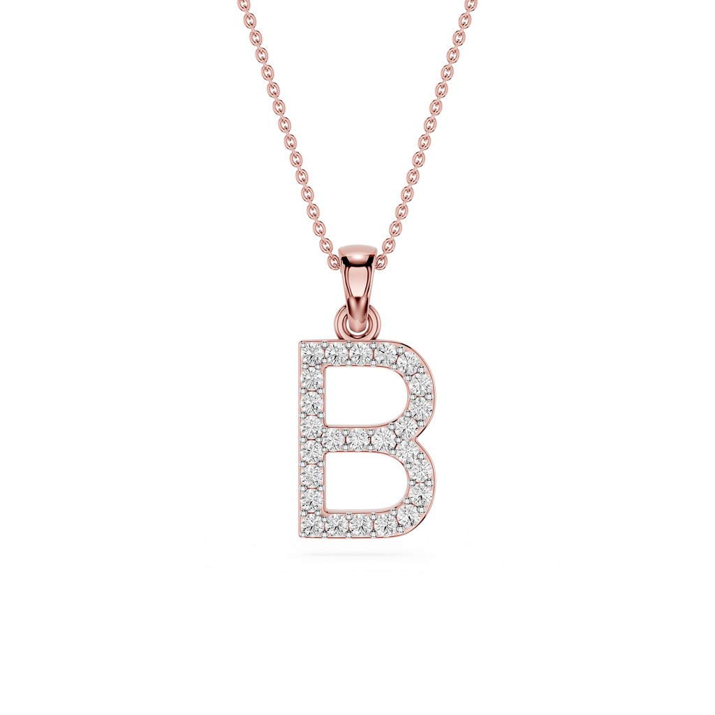 Lab Grown Diamond Initial B Pendant