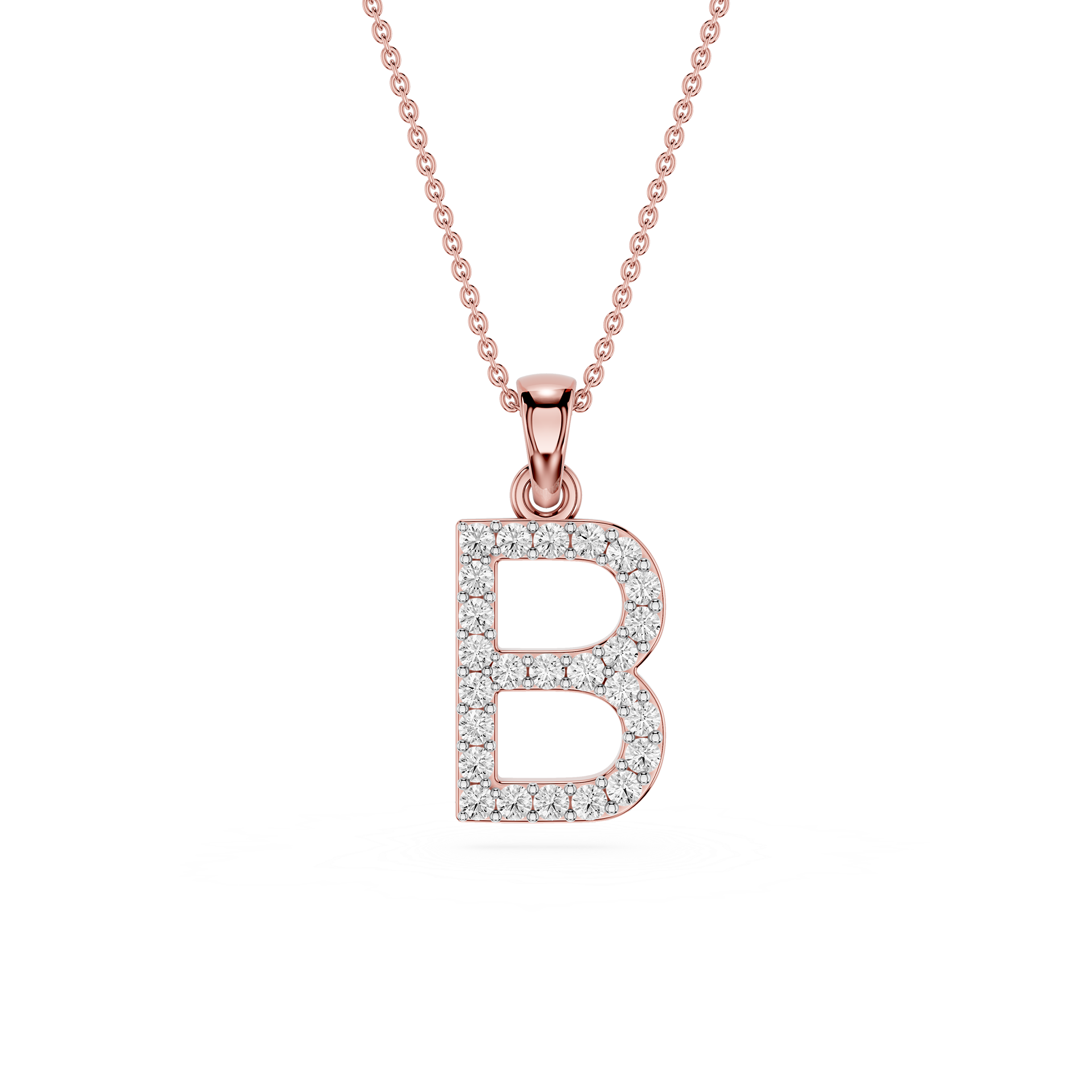 Lab Grown Diamond Initial B Pendant