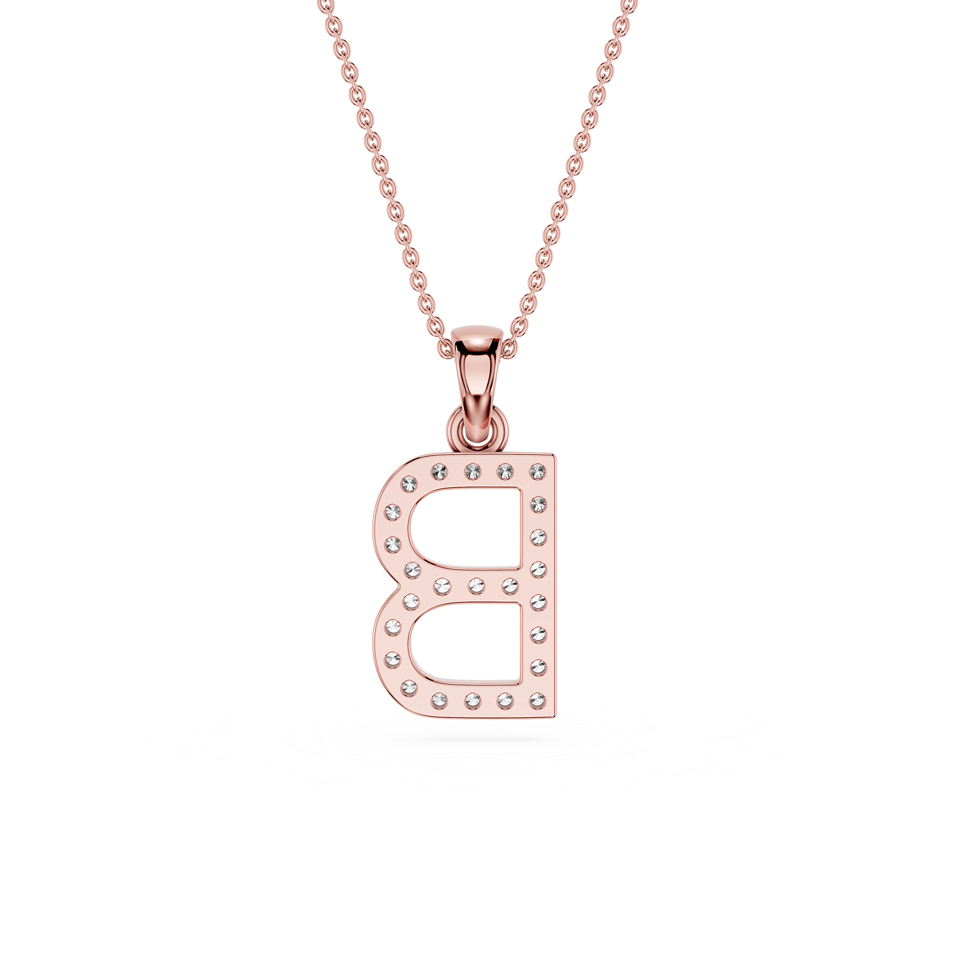 Lab Grown Diamond Initial B Pendant