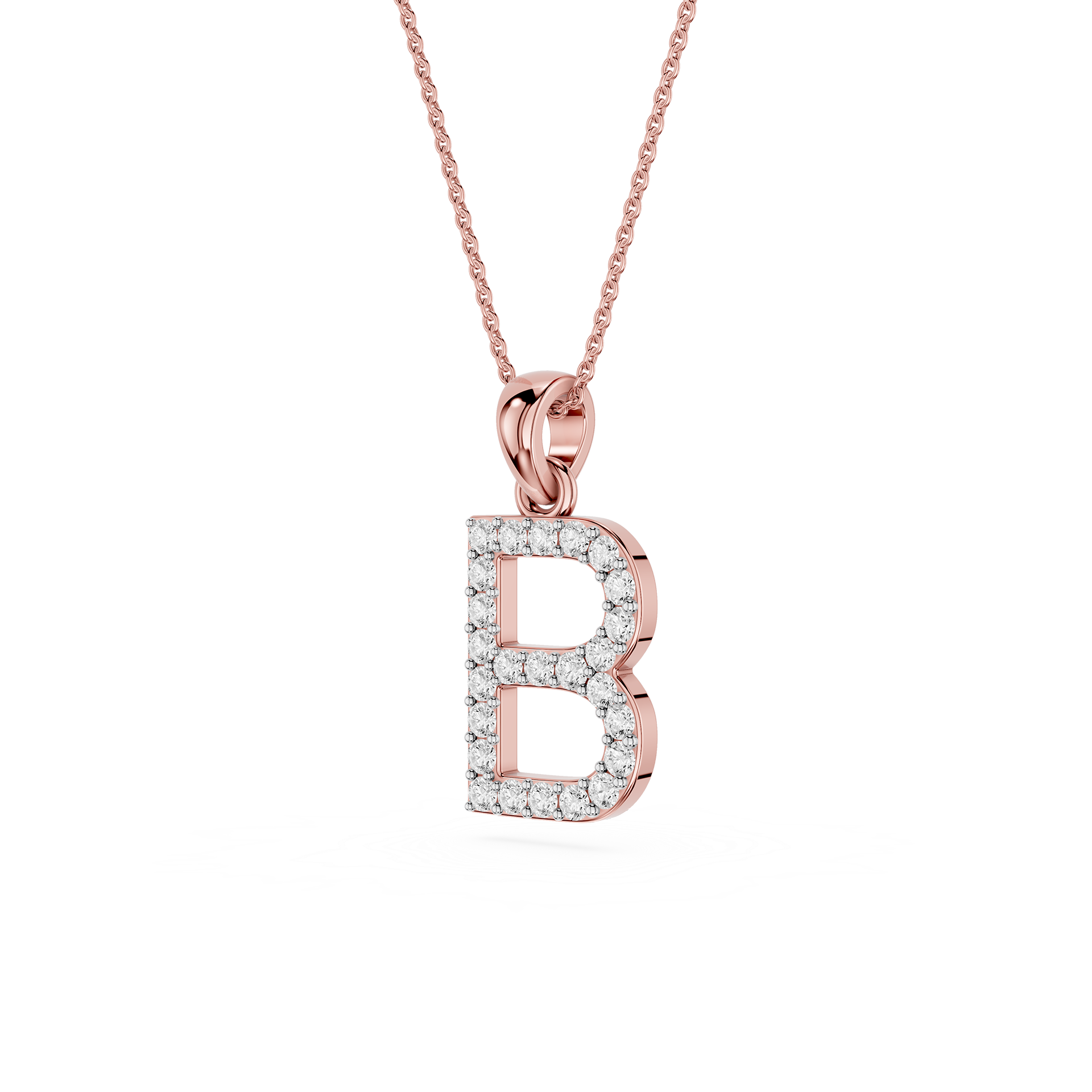 Lab Grown Diamond Initial B Pendant
