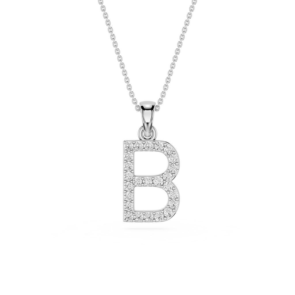 Lab Grown Diamond Initial B Pendant