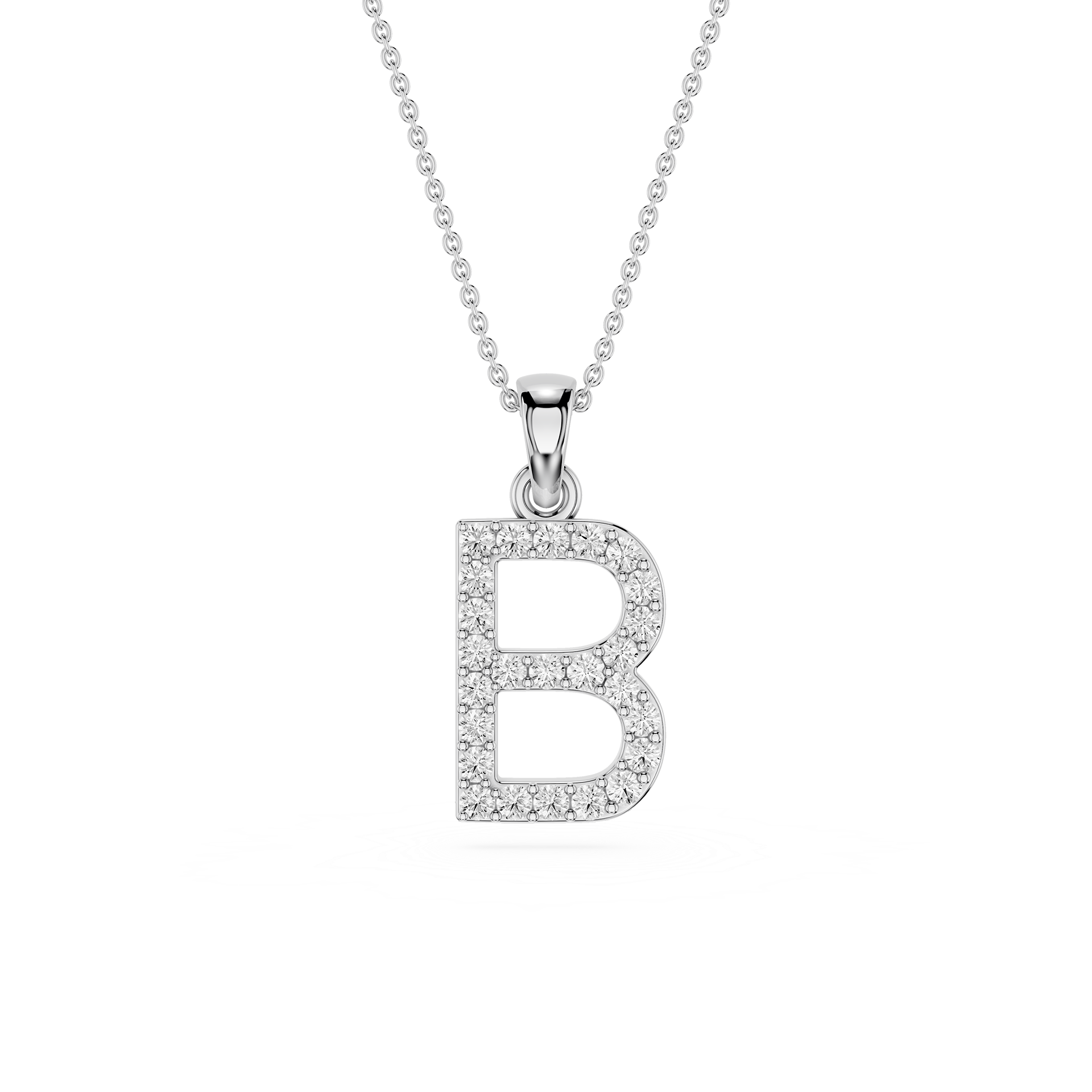 Lab Grown Diamond Initial B Pendant