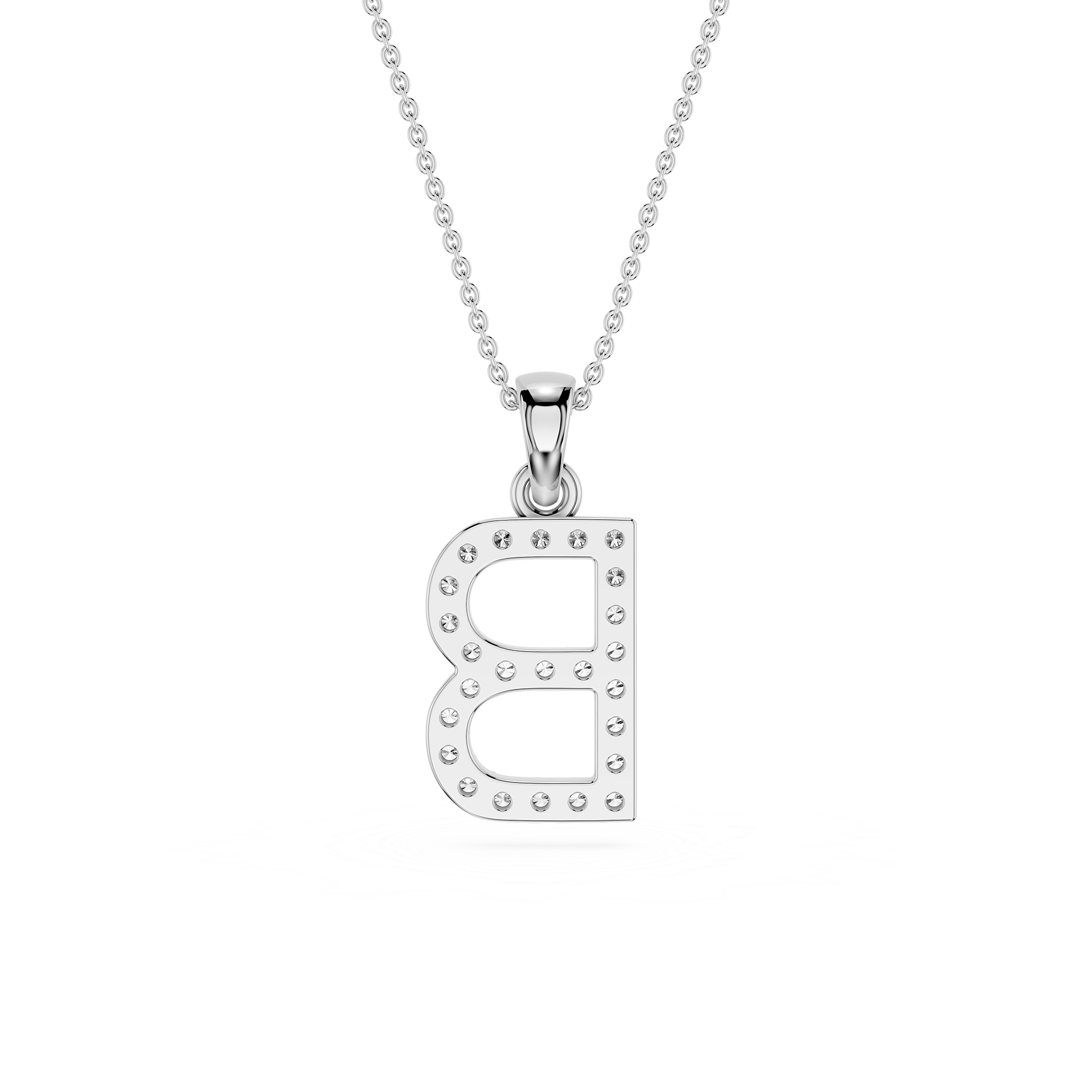 Lab Grown Diamond Initial B Pendant