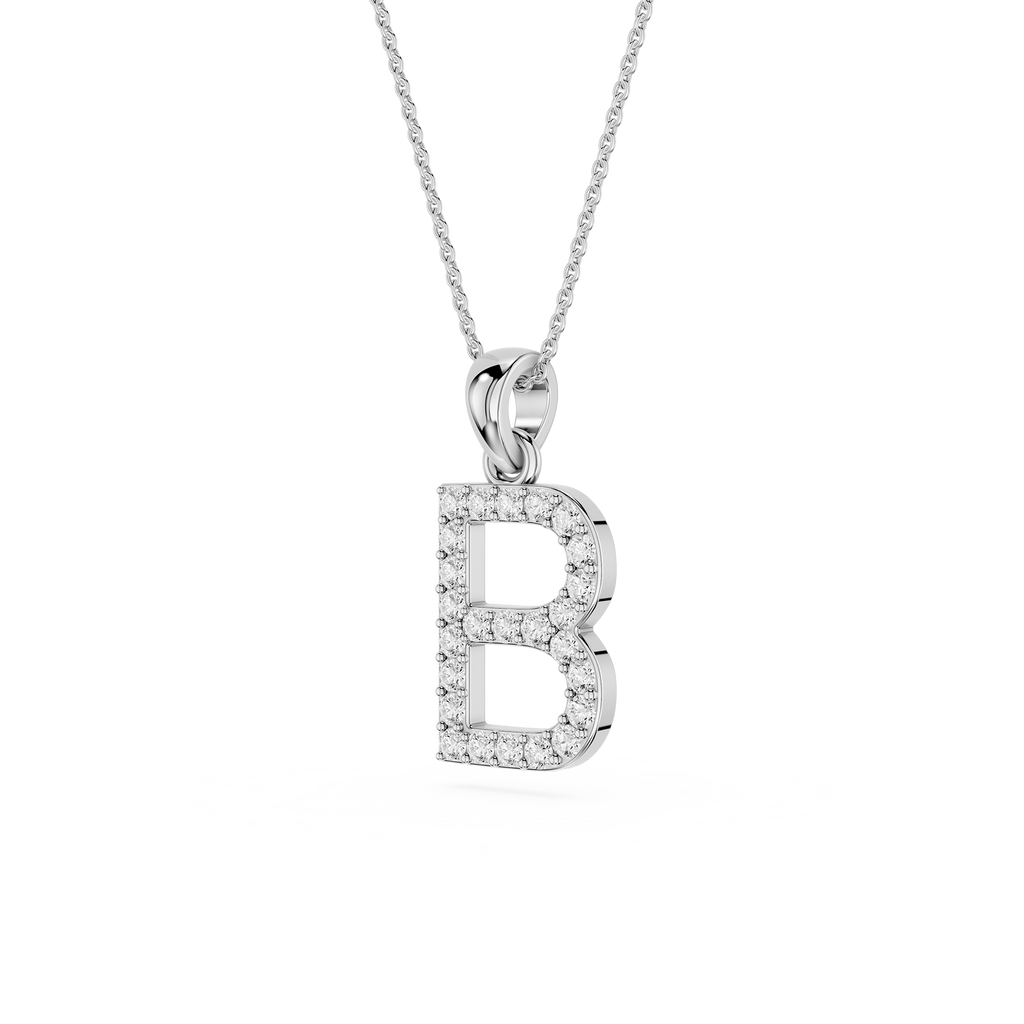 Lab Grown Diamond Initial B Pendant