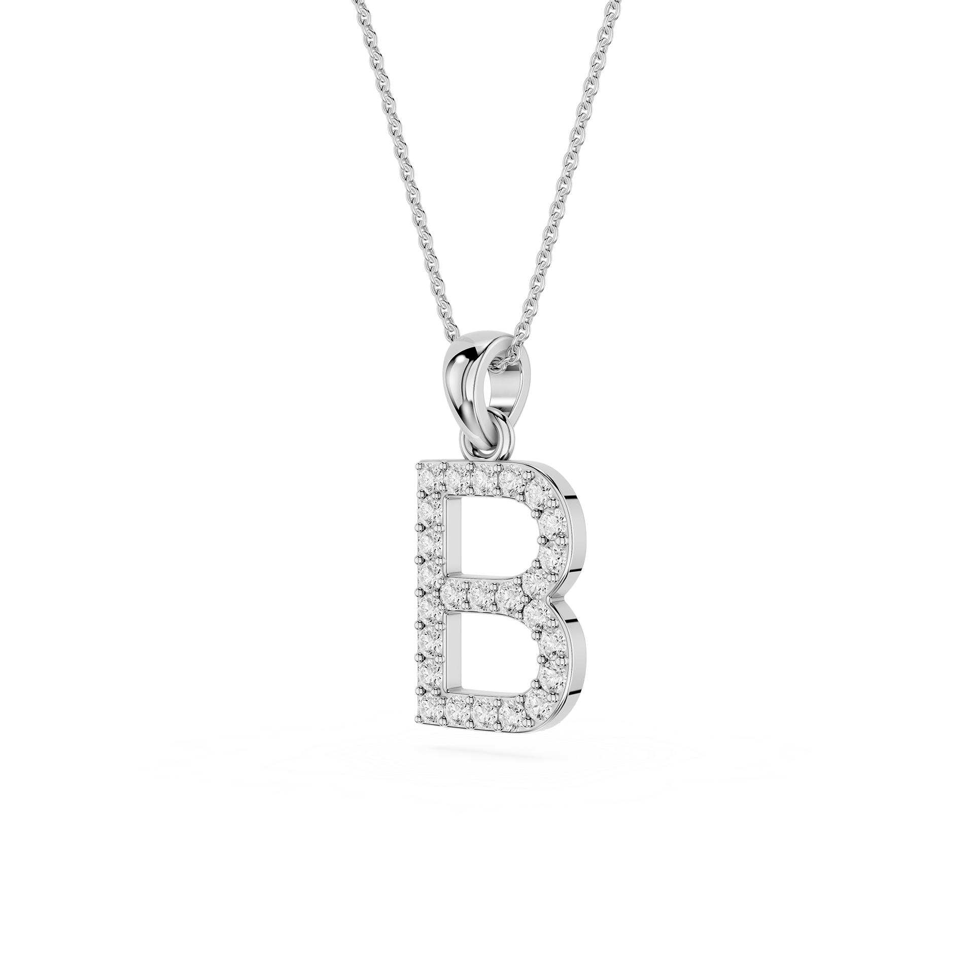 Lab Grown Diamond Initial B Pendant