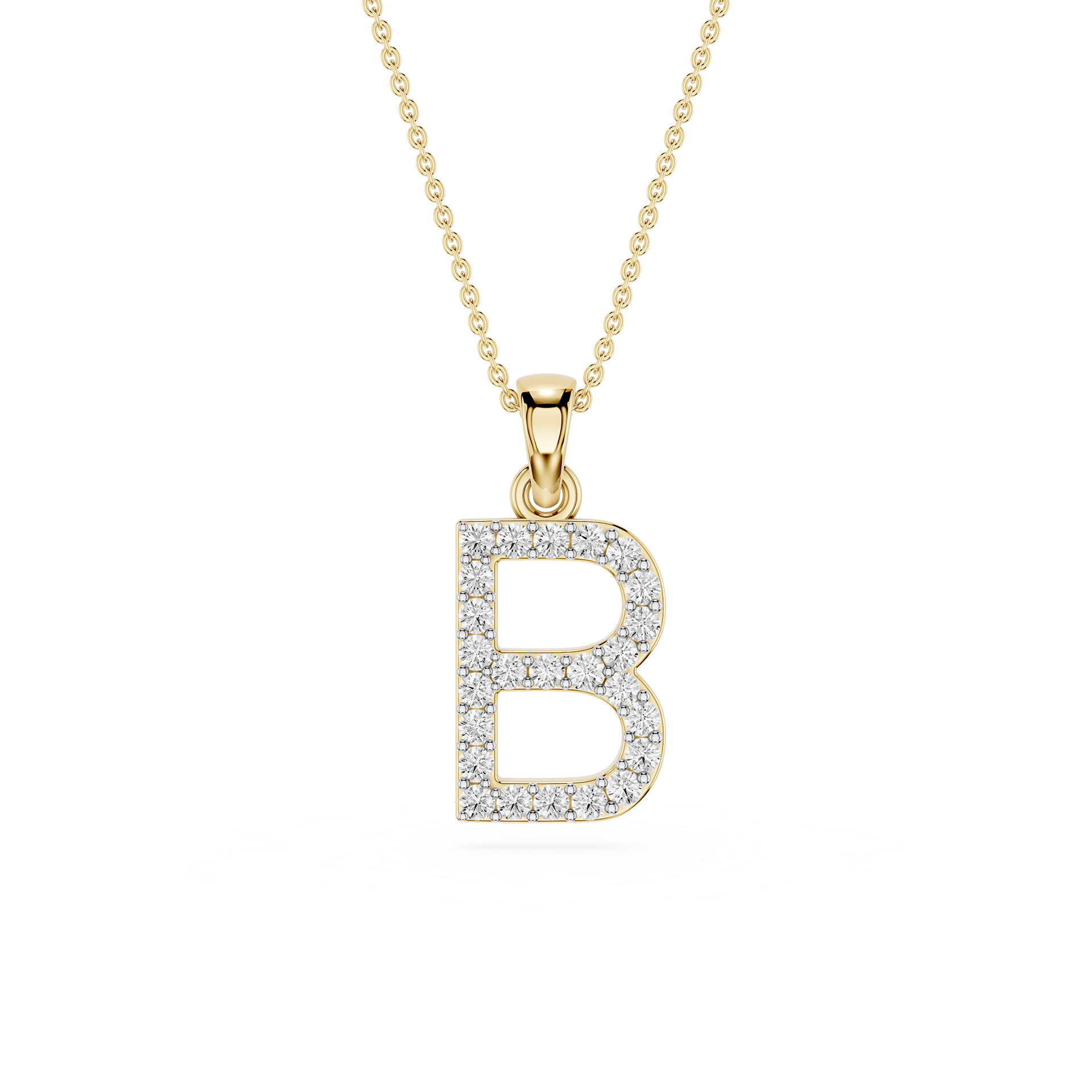 Lab Grown Diamond Initial B Pendant