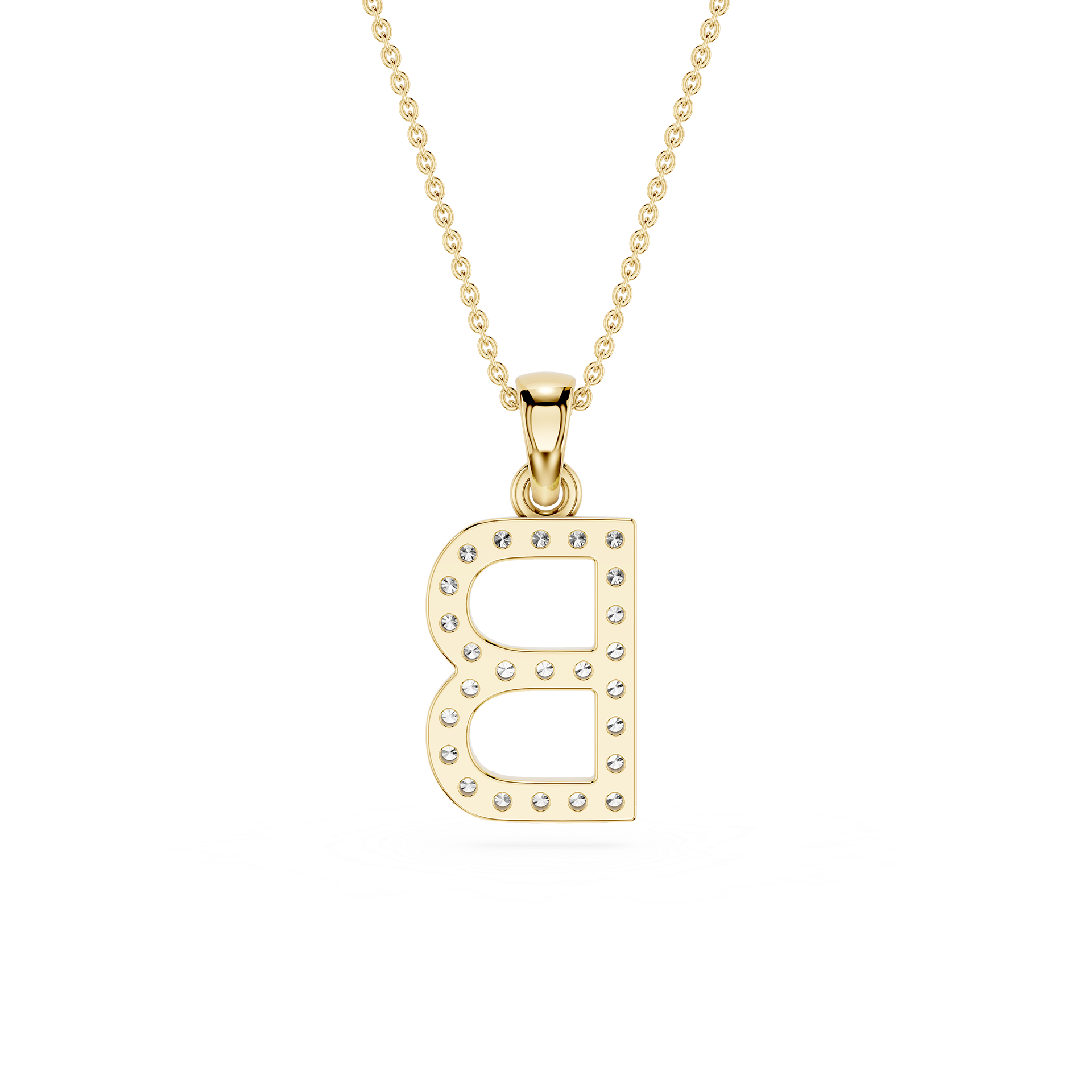 Lab Grown Diamond Initial B Pendant