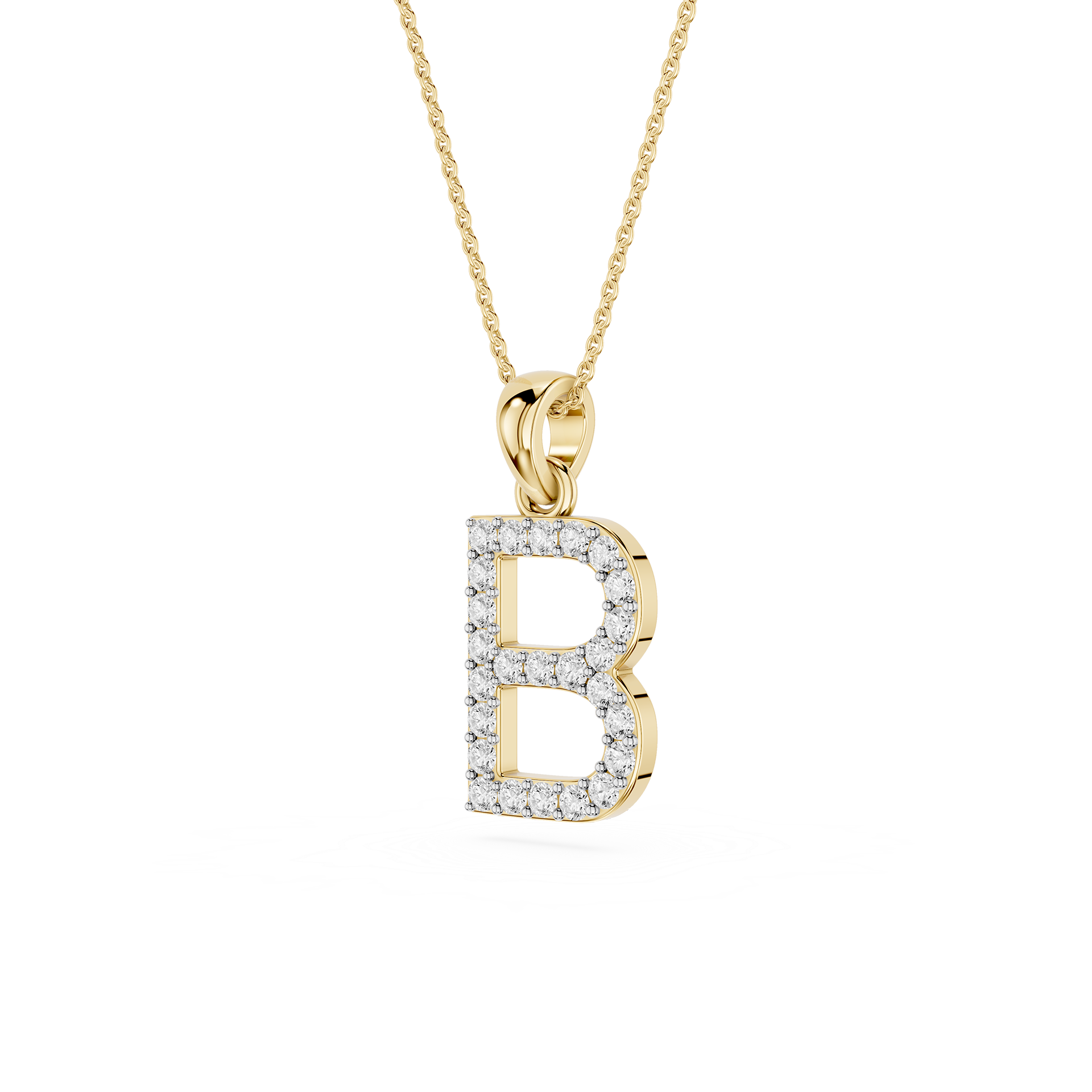 Lab Grown Diamond Initial B Pendant