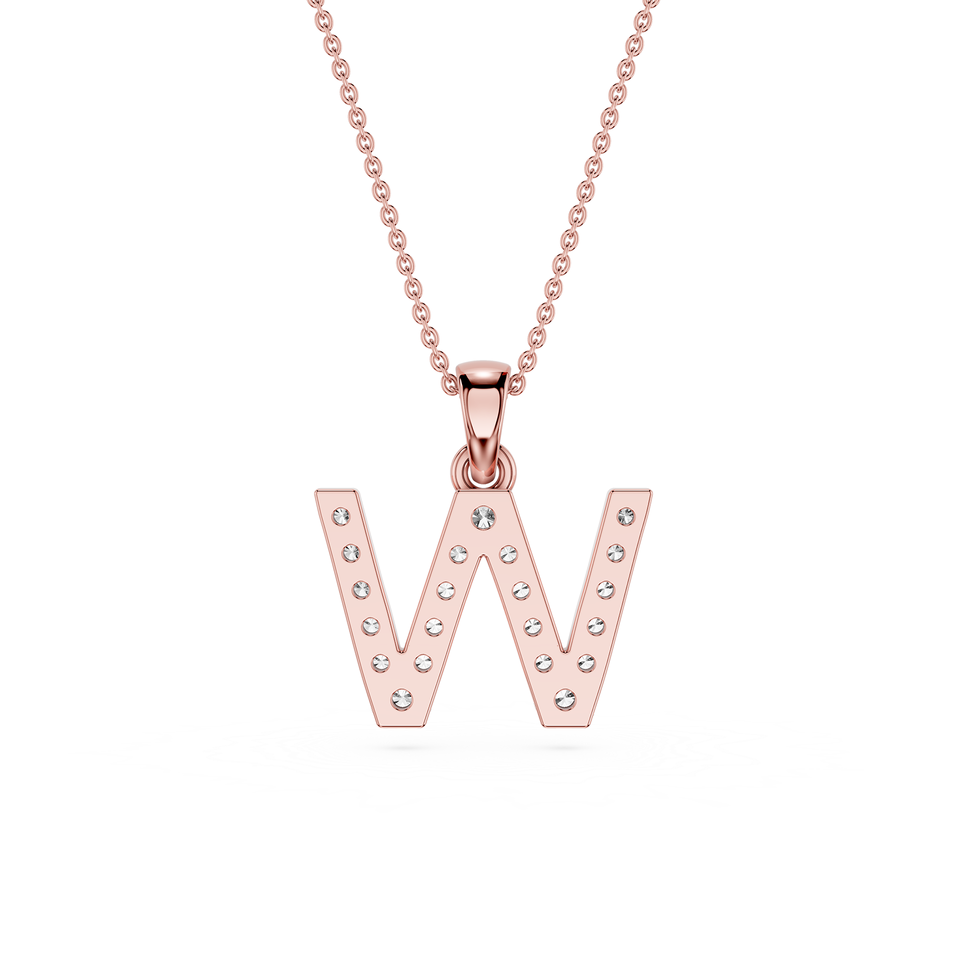 Lab Grown Diamond Initial W Pendant