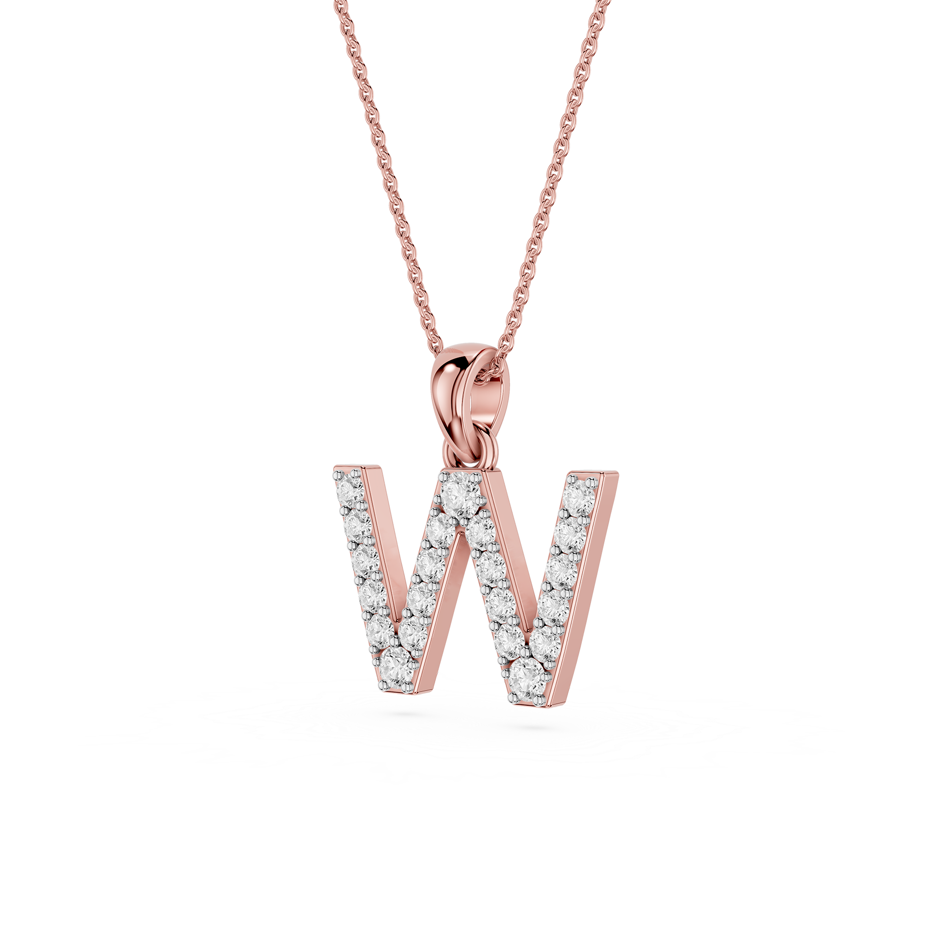 Lab Grown Diamond Initial W Pendant