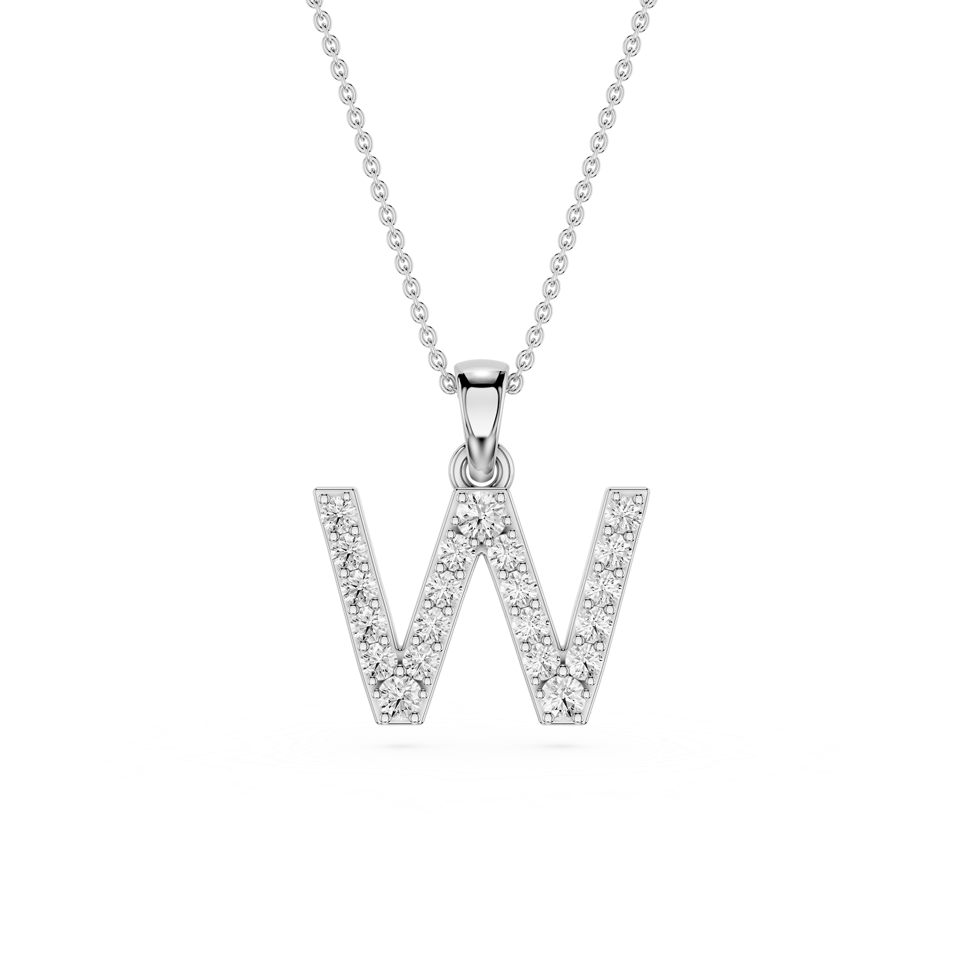 Lab Grown Diamond Initial W Pendant