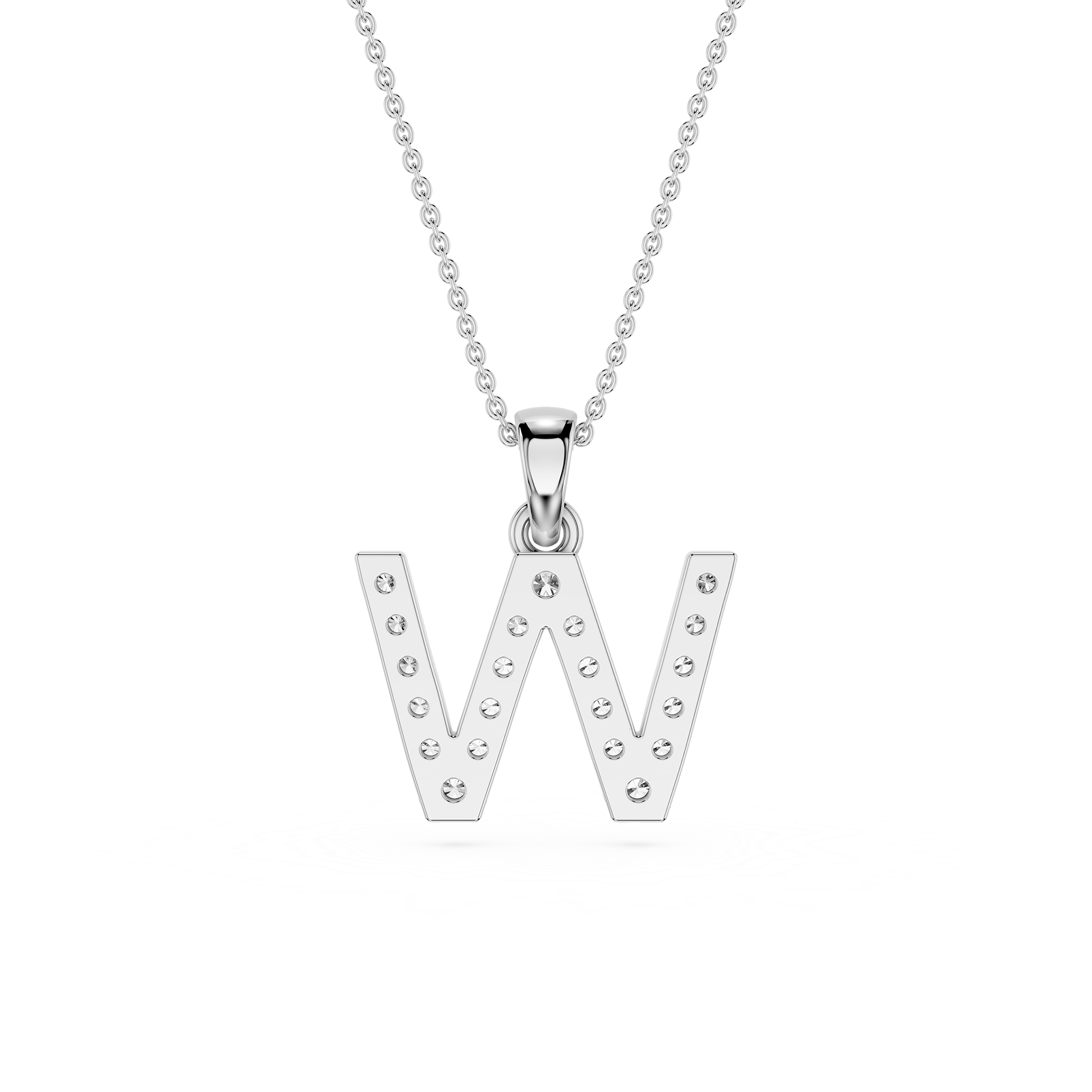 Lab Grown Diamond Initial W Pendant