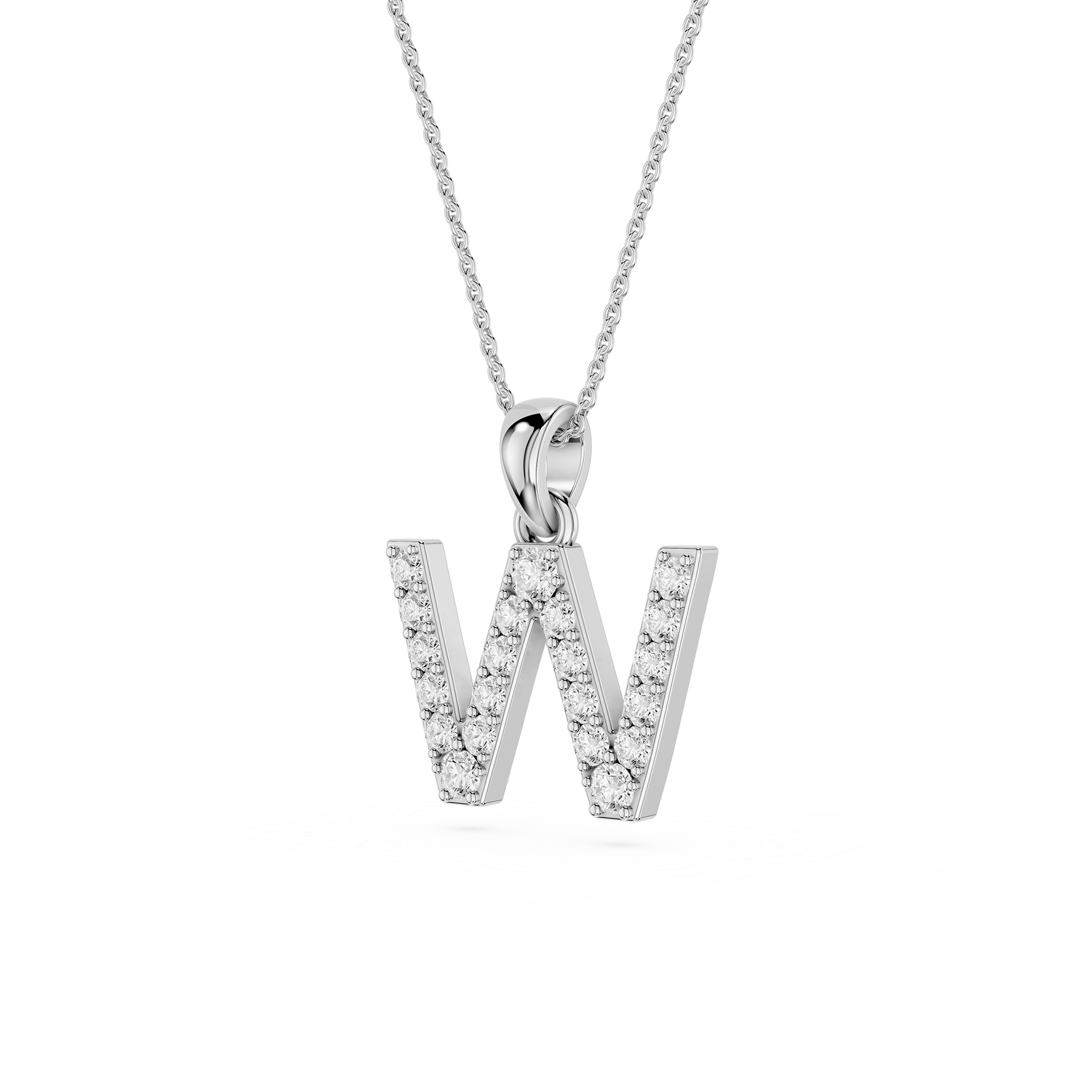 Lab Grown Diamond Initial W Pendant