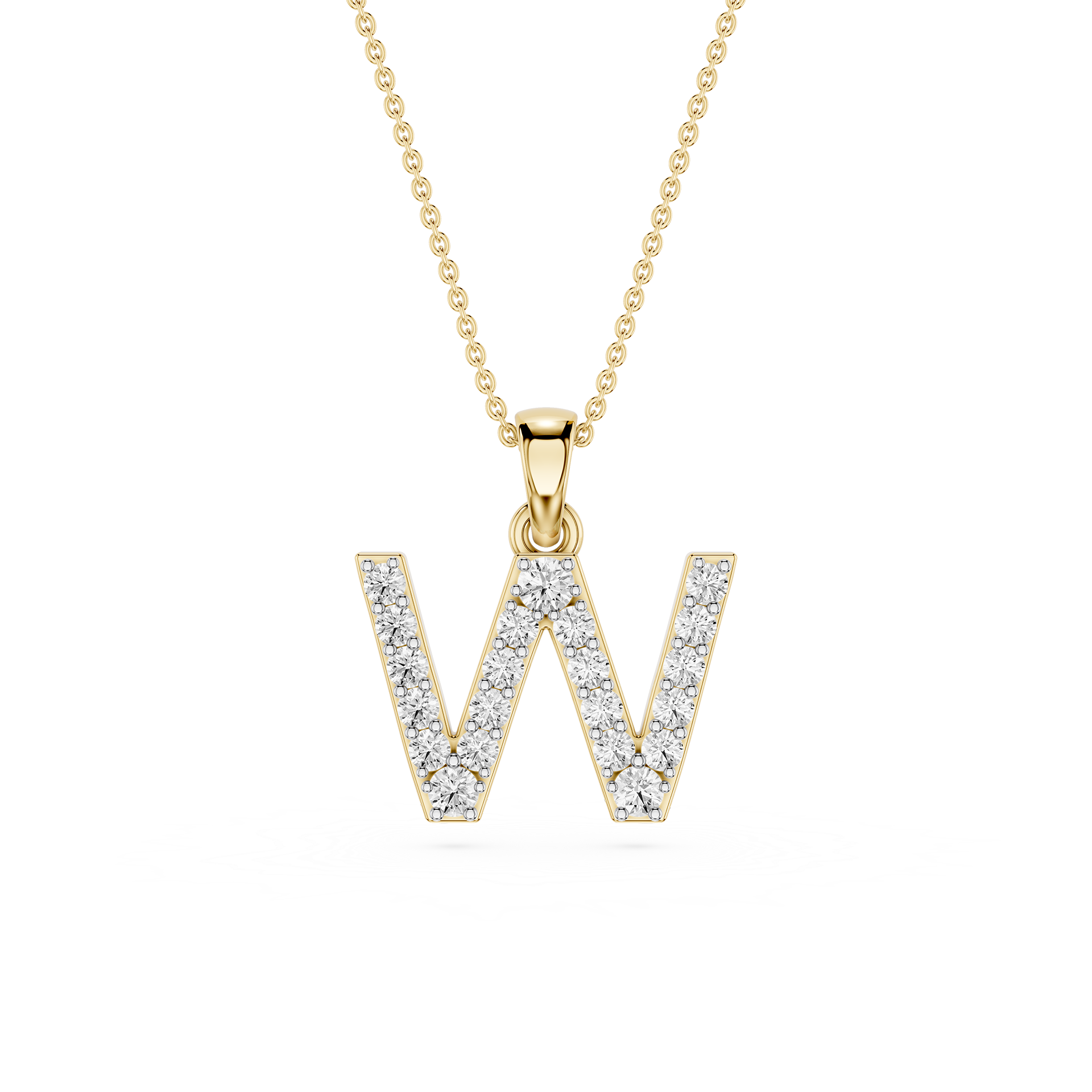 Lab Grown Diamond Initial W Pendant