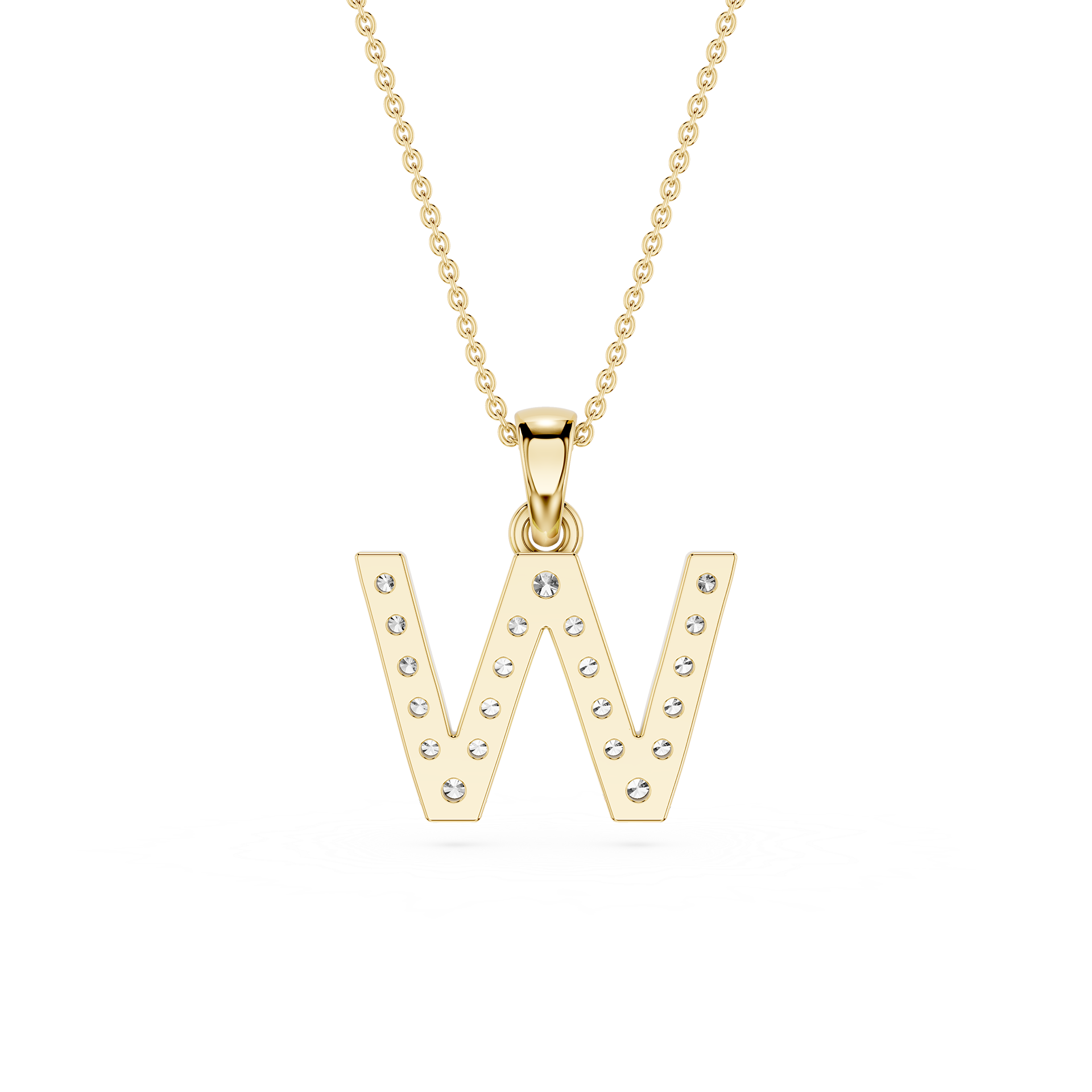 Lab Grown Diamond Initial W Pendant