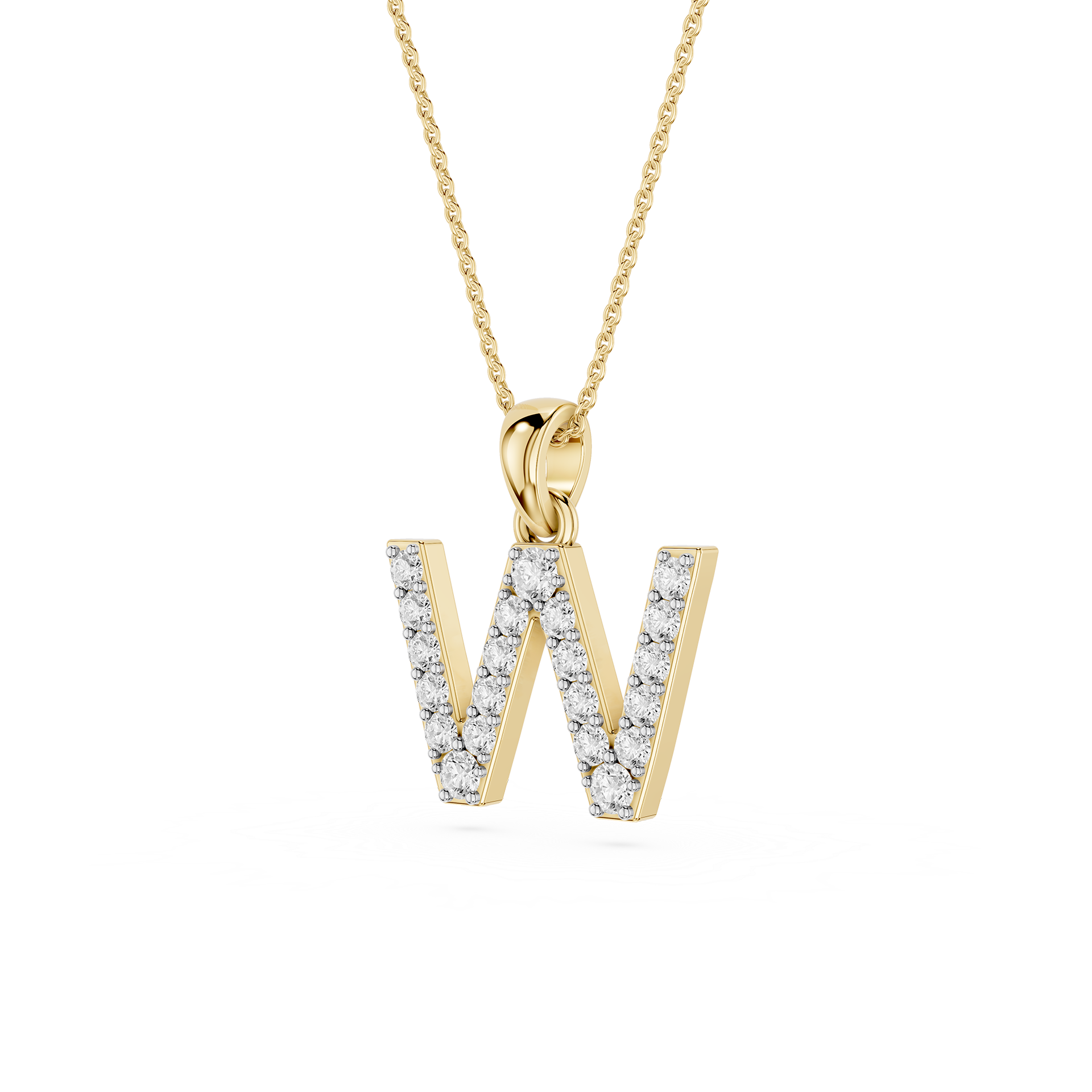 Lab Grown Diamond Initial W Pendant