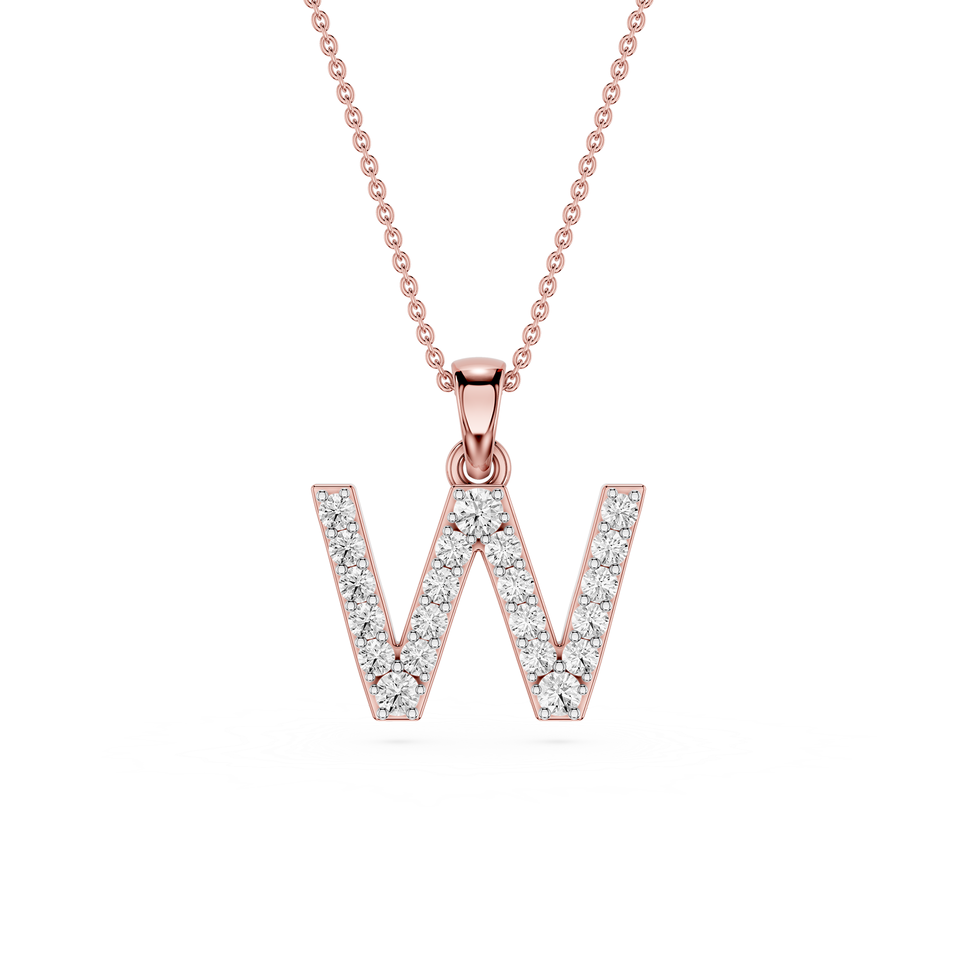 Lab Grown Diamond Initial W Pendant