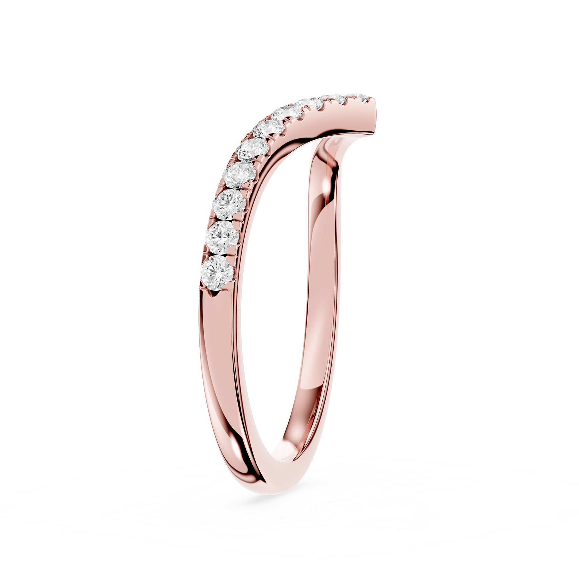 V Shaped Chevron Stackable Diamond Wedding Band