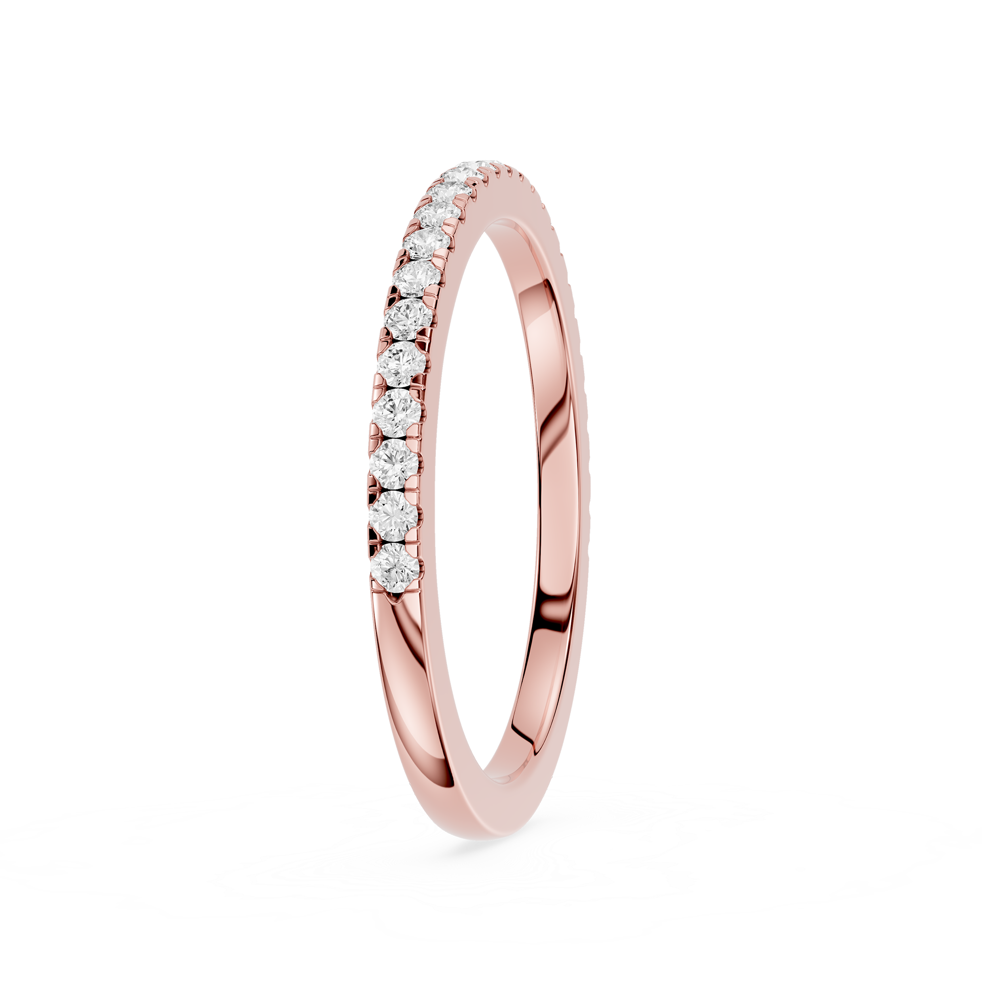 Round Shaped Diamond Half eternity Wedding Band