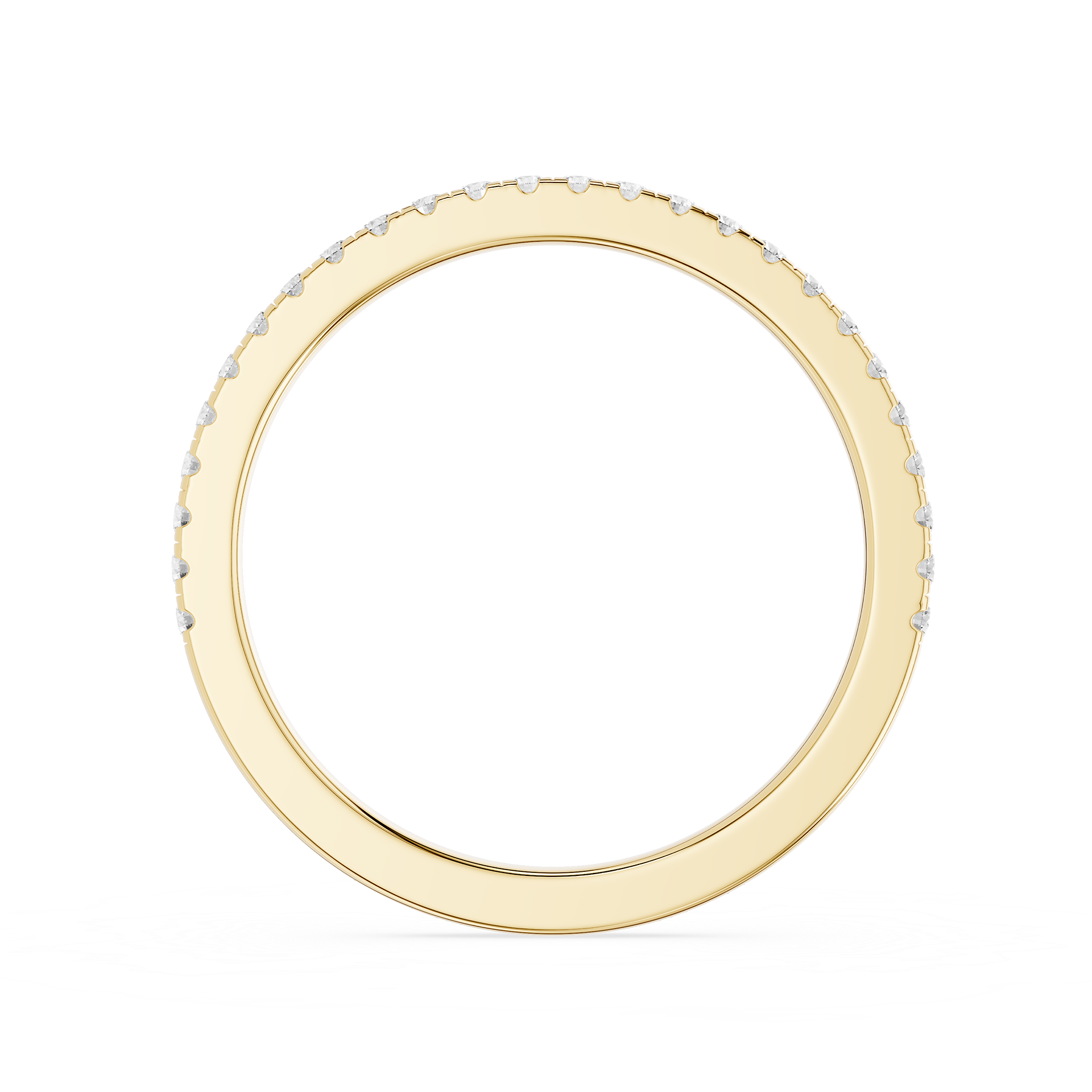 Round Shaped Diamond Half eternity Wedding Band